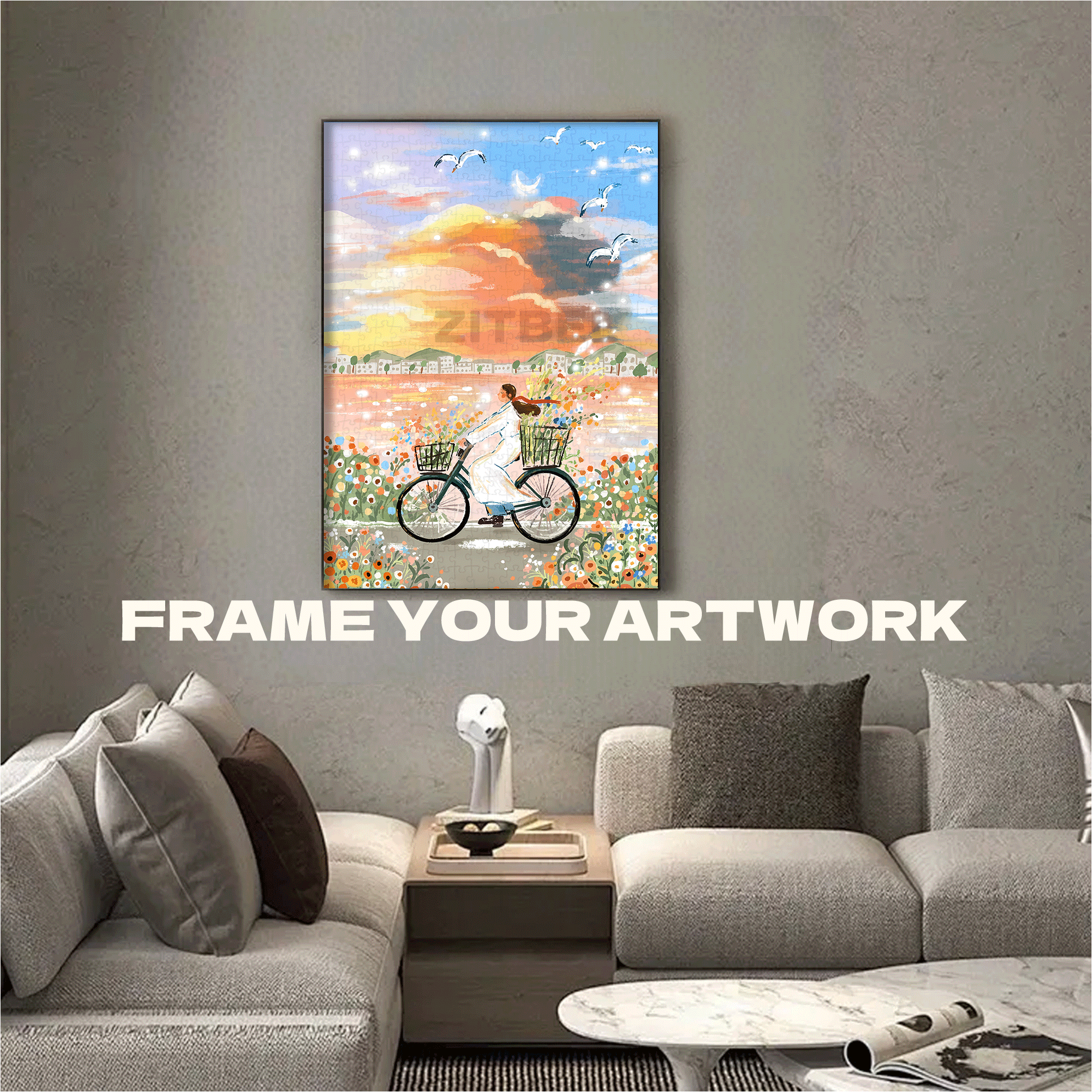 Spring Breeze All the Way 500pcs/1000pcs Jigsaw Puzzle, Scratch-Resistant, Interactive Family Game & Brain-Boosting DIY Decor, Perfect for Halloween, Christmas & New Year Gifts, Family Puzzle Game