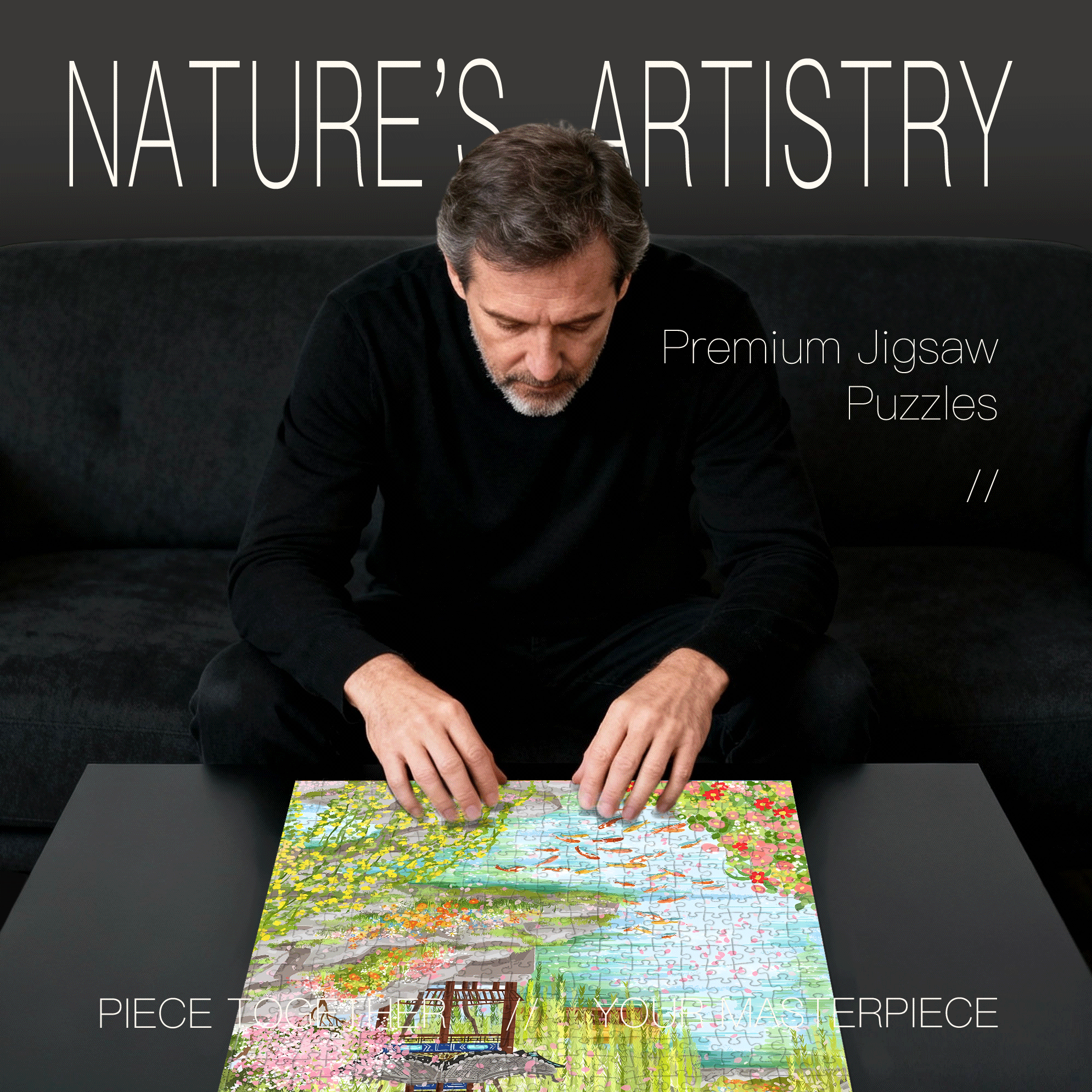 Spring Breeze Pavilion 500pcs/1000pcs Jigsaw Puzzle, Scratch-Resistant, Interactive Family Game & Brain-Boosting DIY Decor, Perfect for Halloween, Christmas & New Year Gifts, Family Puzzle Game