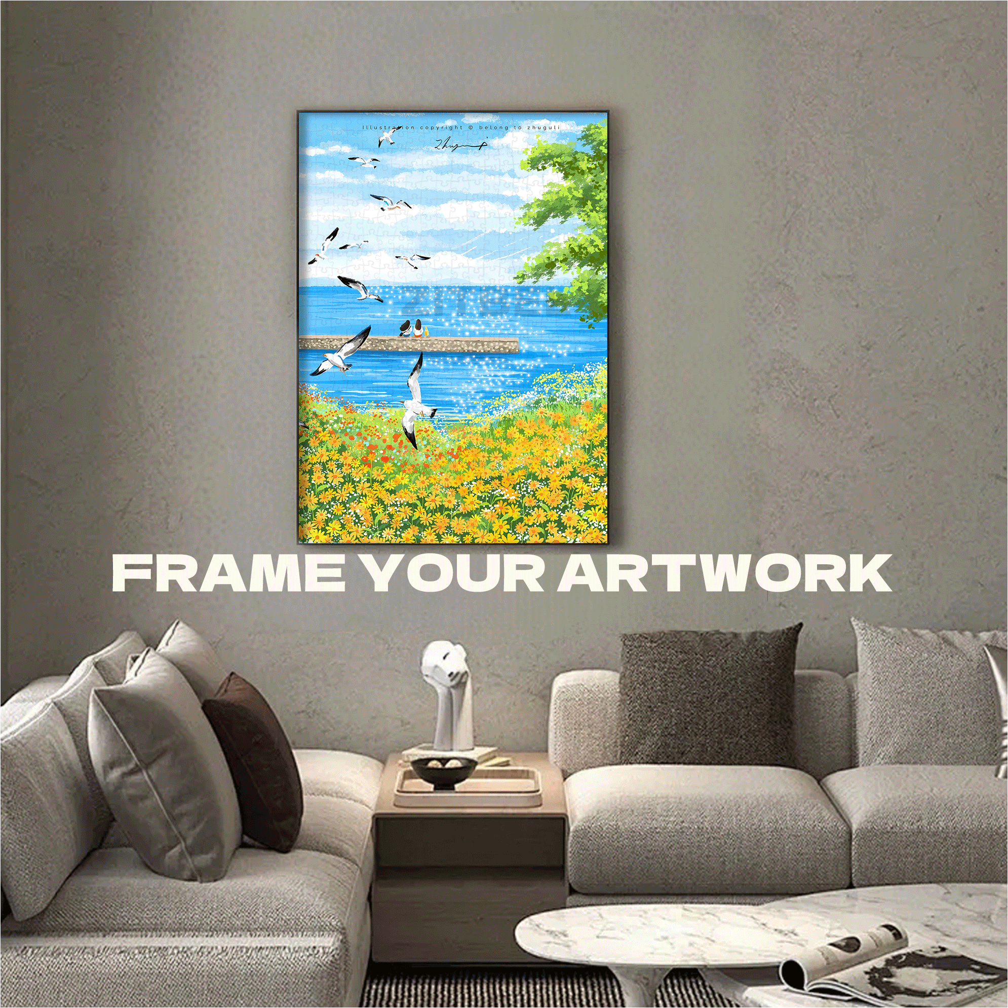 Summer Has Arrived 5 500pcs/1000pcs Jigsaw Puzzle, Scratch-Resistant, Interactive Family Game & Brain-Boosting DIY Decor, Perfect for Halloween, Christmas & New Year Gifts, Family Puzzle Game