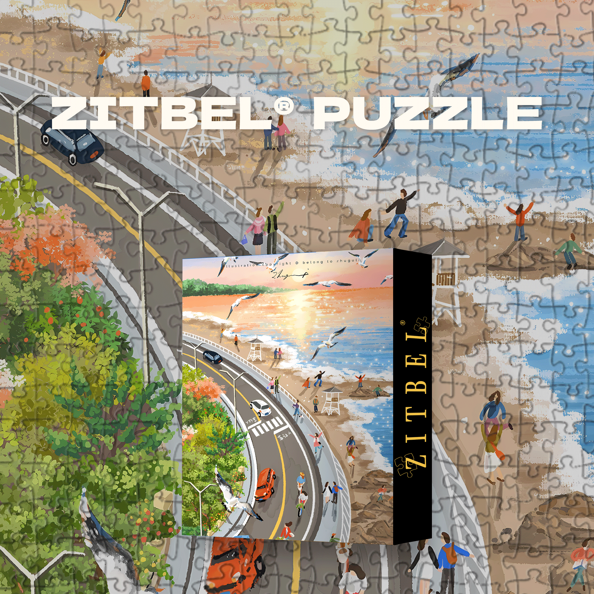 Summer Has Arrived 8 500pcs/1000pcs Jigsaw Puzzle, Scratch-Resistant, Interactive Family Game & Brain-Boosting DIY Decor, Perfect for Halloween, Christmas & New Year Gifts, Family Puzzle Game