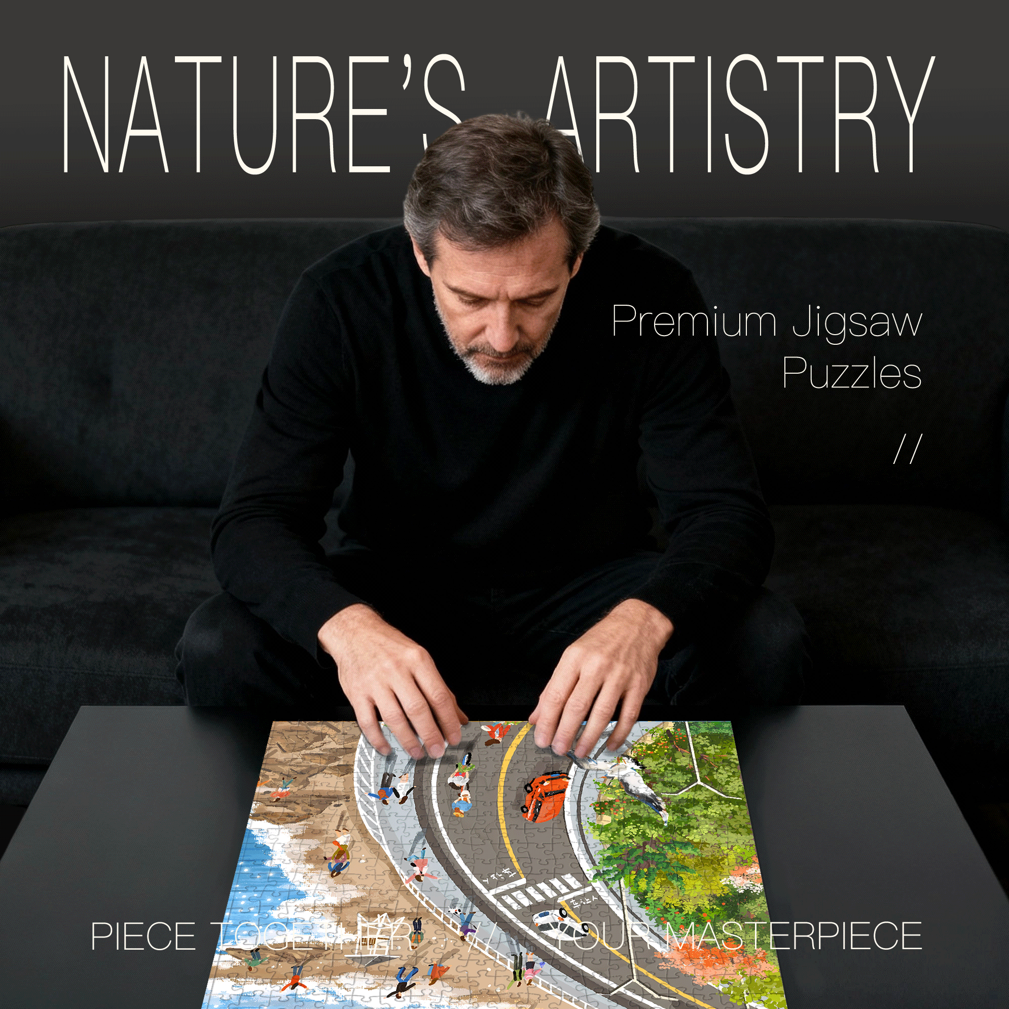 Summer Has Arrived 8 500pcs/1000pcs Jigsaw Puzzle, Scratch-Resistant, Interactive Family Game & Brain-Boosting DIY Decor, Perfect for Halloween, Christmas & New Year Gifts, Family Puzzle Game