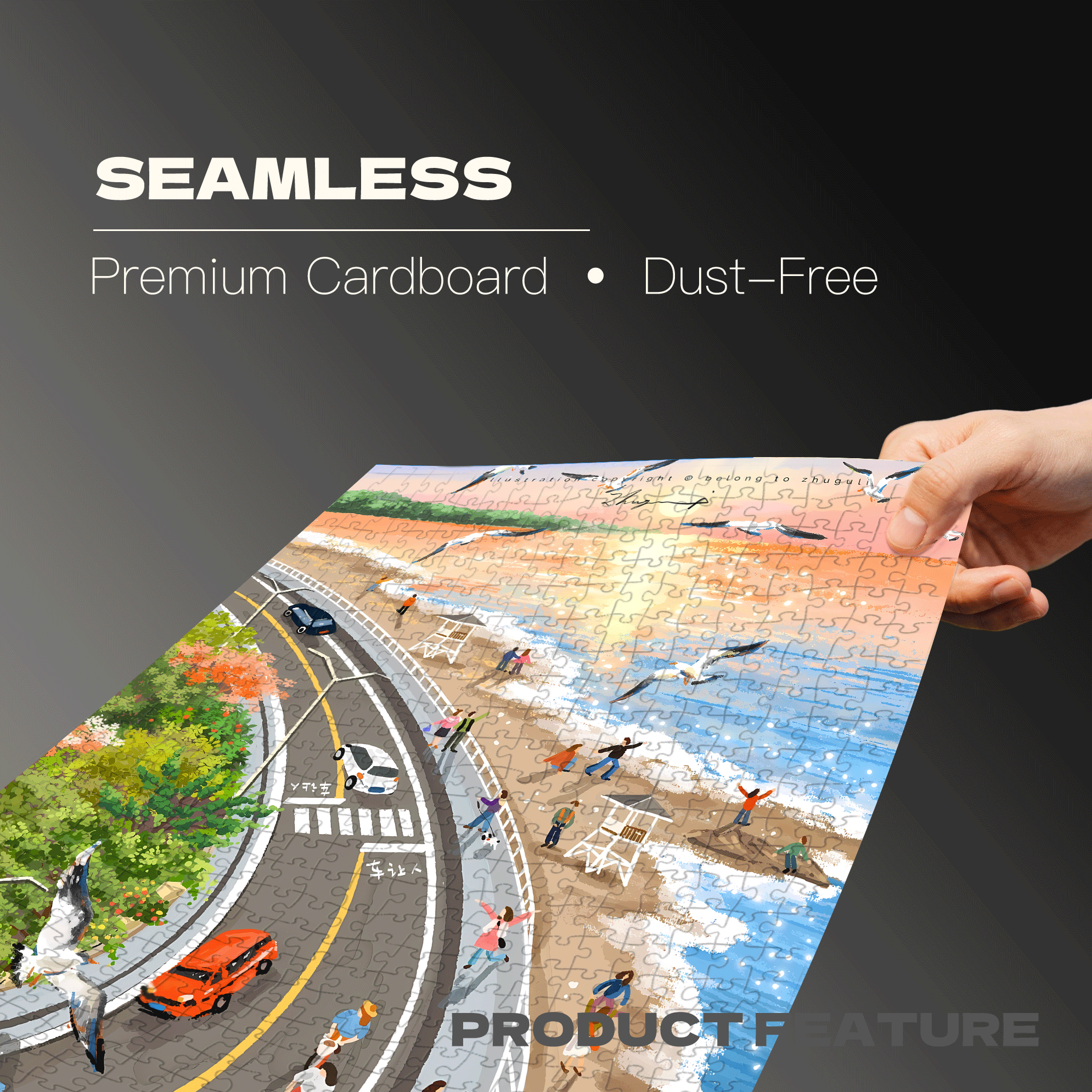 Summer Has Arrived 8 500pcs/1000pcs Jigsaw Puzzle, Scratch-Resistant, Interactive Family Game & Brain-Boosting DIY Decor, Perfect for Halloween, Christmas & New Year Gifts, Family Puzzle Game