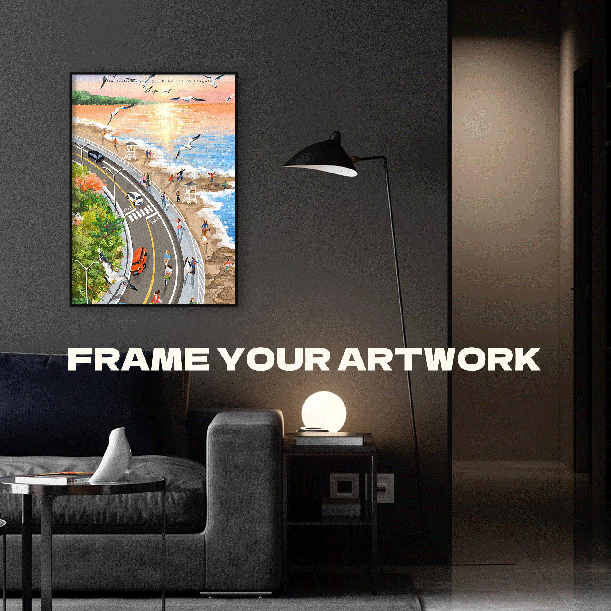 Summer Has Arrived 8 500pcs/1000pcs Jigsaw Puzzle, Scratch-Resistant, Interactive Family Game & Brain-Boosting DIY Decor, Perfect for Halloween, Christmas & New Year Gifts, Family Puzzle Game