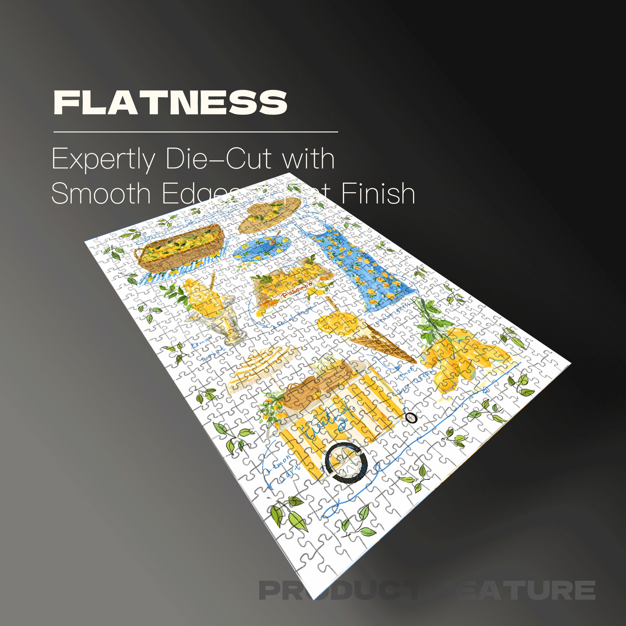 Summer Limited Edition Lemon Scent 500pcs/1000pcs Jigsaw Puzzle, Scratch-Resistant, Interactive Family Game & Brain-Boosting DIY Decor, Perfect for Halloween, Christmas & New Year Gifts, Family Puzzle Game