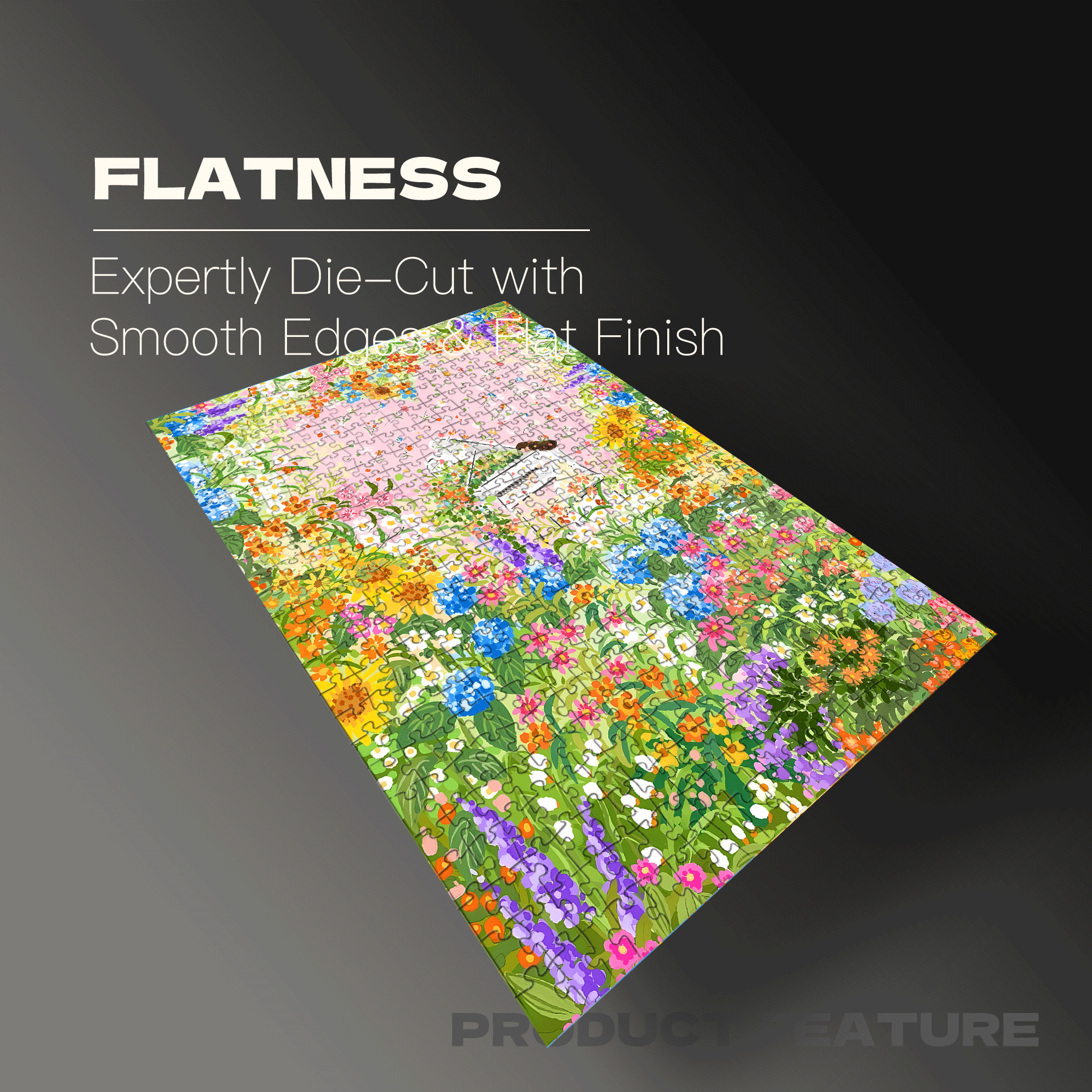 Surrounded By Flowers 500pcs/1000pcs Jigsaw Puzzle, Scratch-Resistant, Interactive Family Game & Brain-Boosting DIY Decor, Perfect for Halloween, Christmas & New Year Gifts, Family Puzzle Game