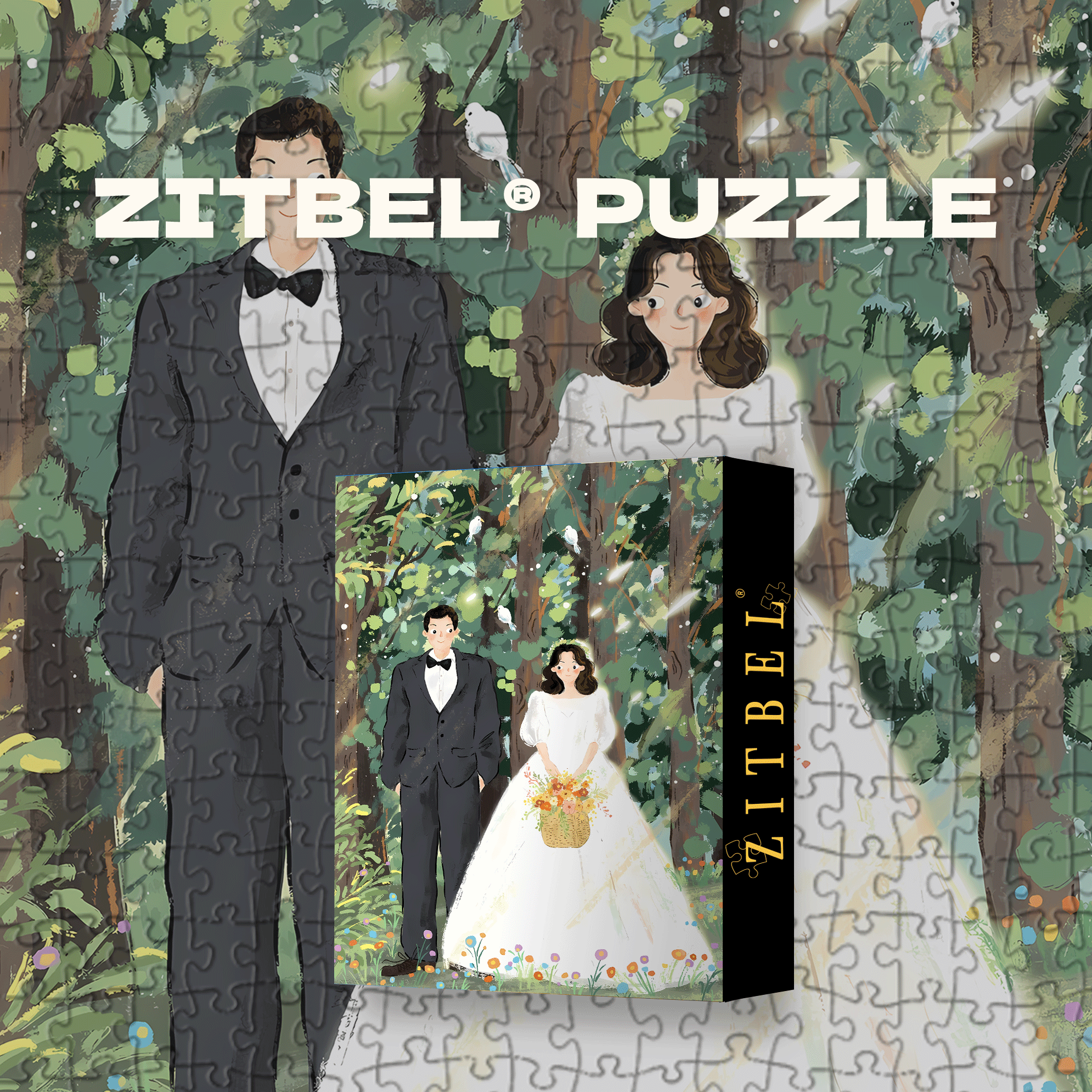 Sweetness In The Forest 500pcs/1000pcs Jigsaw Puzzle, Scratch-Resistant, Interactive Family Game & Brain-Boosting DIY Decor, Perfect for Halloween, Christmas & New Year Gifts, Family Puzzle Game