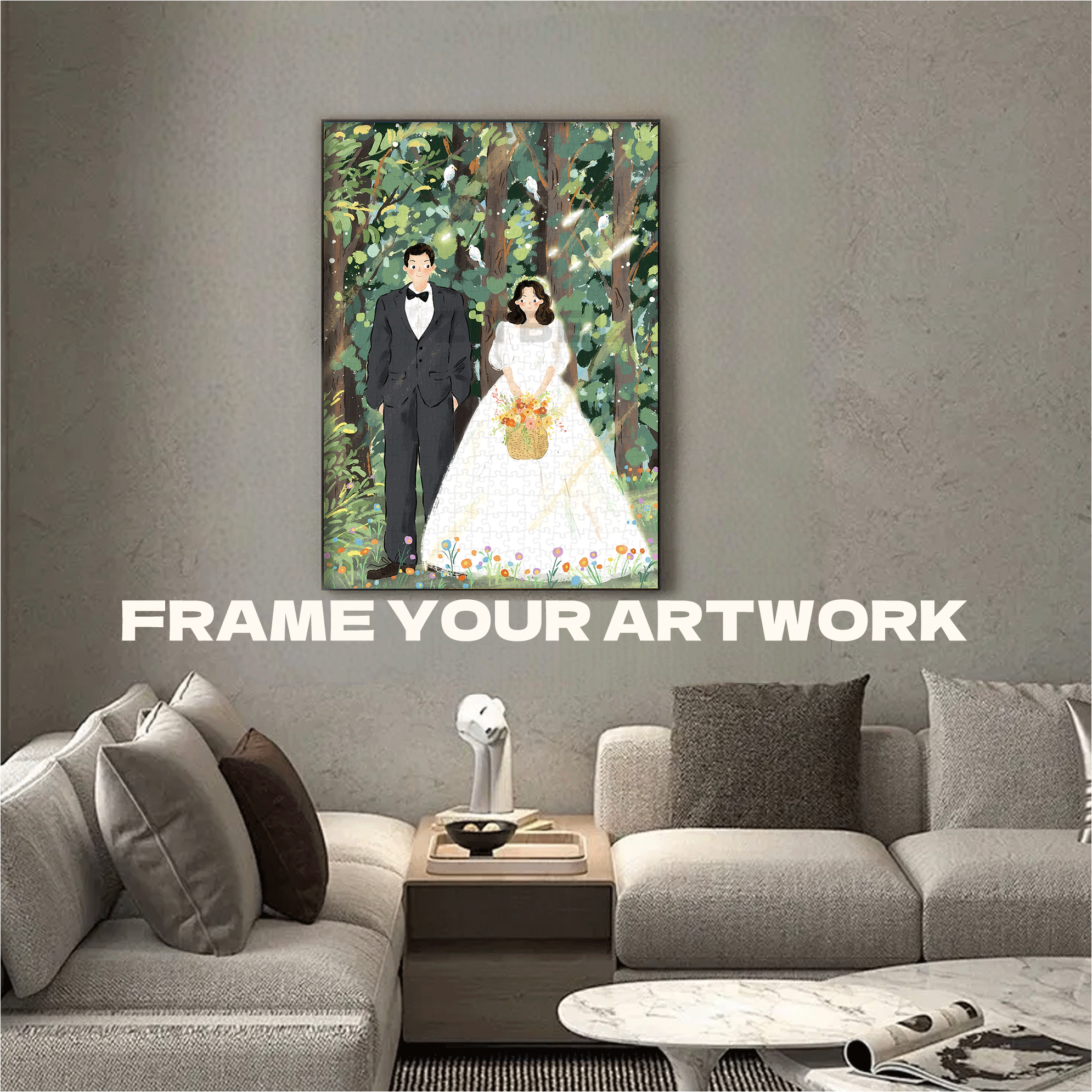 Sweetness In The Forest 500pcs/1000pcs Jigsaw Puzzle, Scratch-Resistant, Interactive Family Game & Brain-Boosting DIY Decor, Perfect for Halloween, Christmas & New Year Gifts, Family Puzzle Game