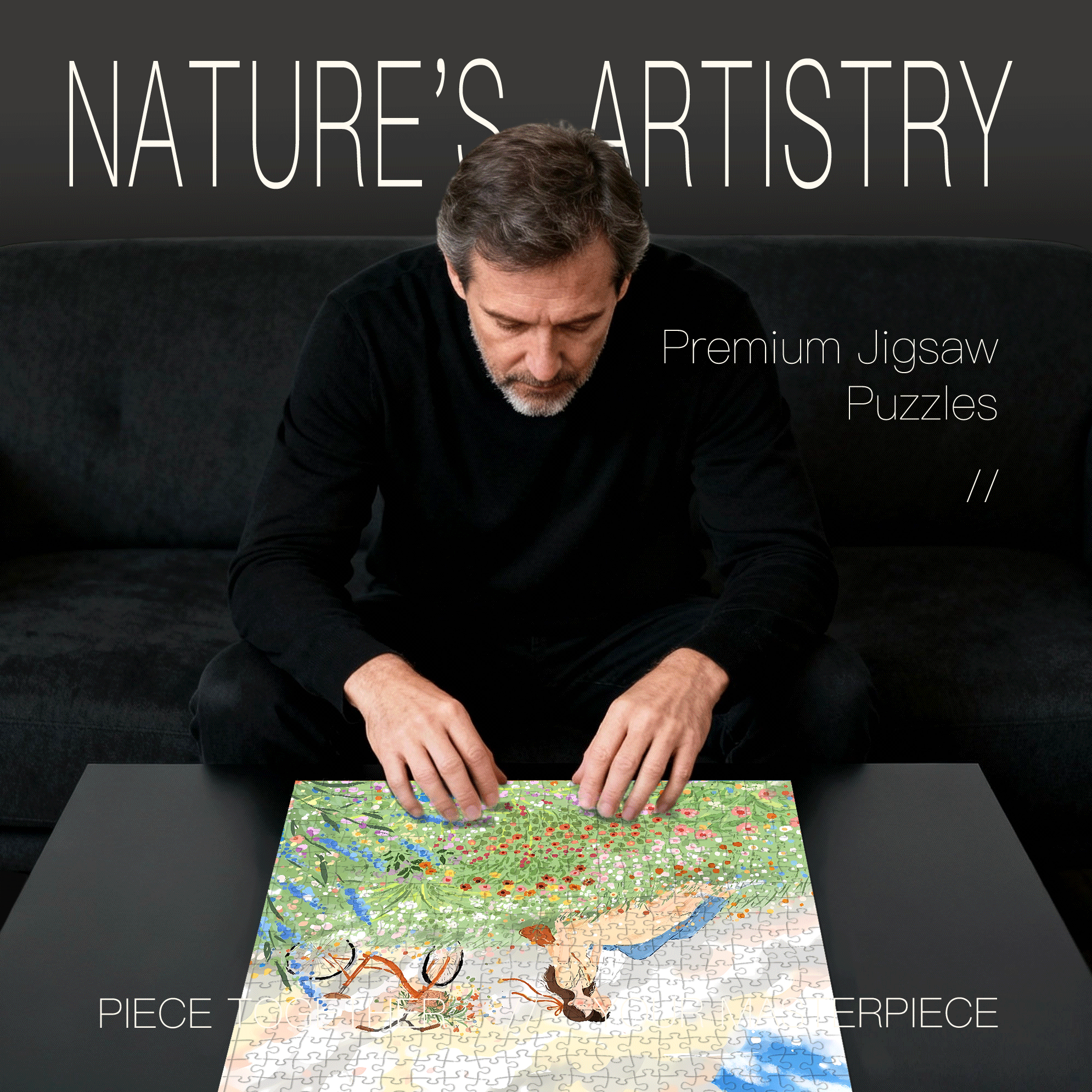 Take A Deep Breath With The Clouds 500pcs/1000pcs Jigsaw Puzzle, Scratch-Resistant, Interactive Family Game & Brain-Boosting DIY Decor, Perfect for Halloween, Christmas & New Year Gifts, Family Puzzle Game