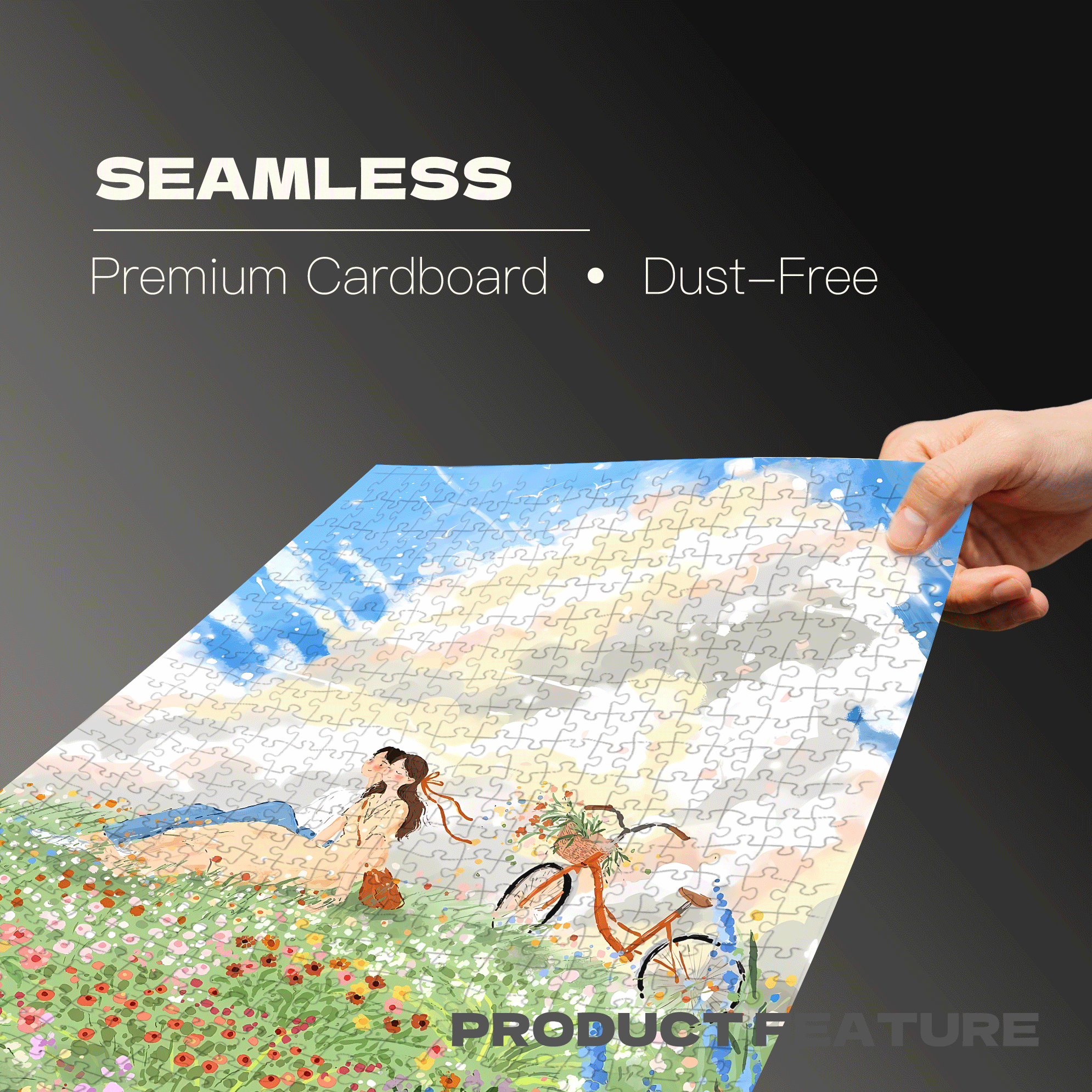 Take A Deep Breath With The Clouds 500pcs/1000pcs Jigsaw Puzzle, Scratch-Resistant, Interactive Family Game & Brain-Boosting DIY Decor, Perfect for Halloween, Christmas & New Year Gifts, Family Puzzle Game