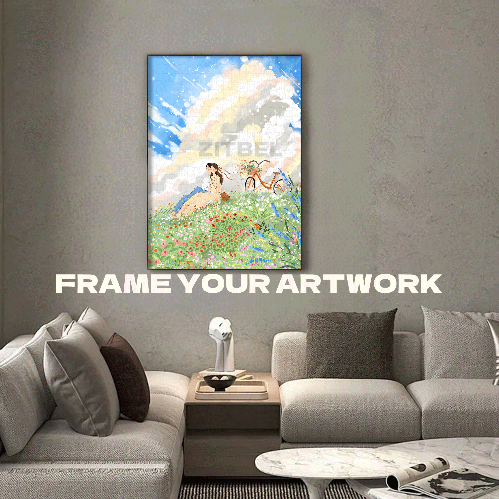 Take A Deep Breath With The Clouds 500pcs/1000pcs Jigsaw Puzzle, Scratch-Resistant, Interactive Family Game & Brain-Boosting DIY Decor, Perfect for Halloween, Christmas & New Year Gifts, Family Puzzle Game