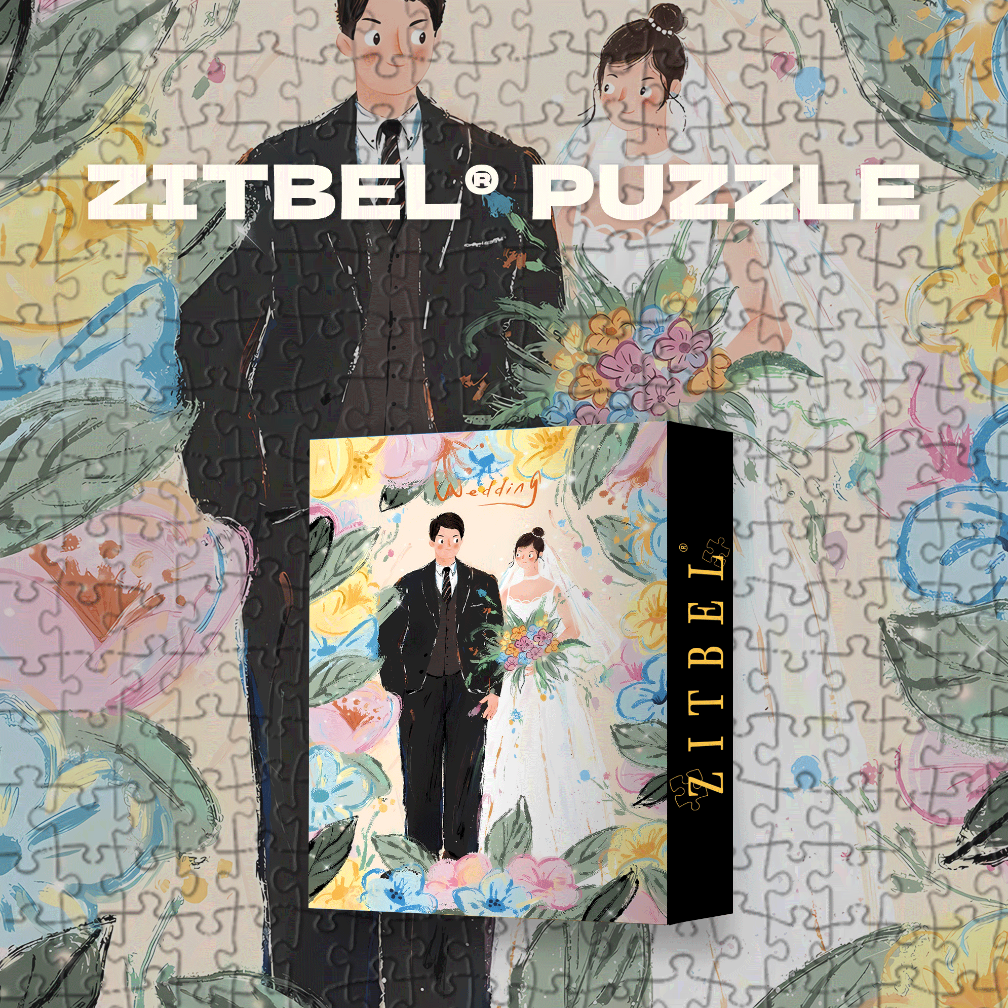 Thank You For Your Invitation 2 500pcs/1000pcs Jigsaw Puzzle, Scratch-Resistant, Interactive Family Game & Brain-Boosting DIY Decor, Perfect for Halloween, Christmas & New Year Gifts, Family Puzzle Game