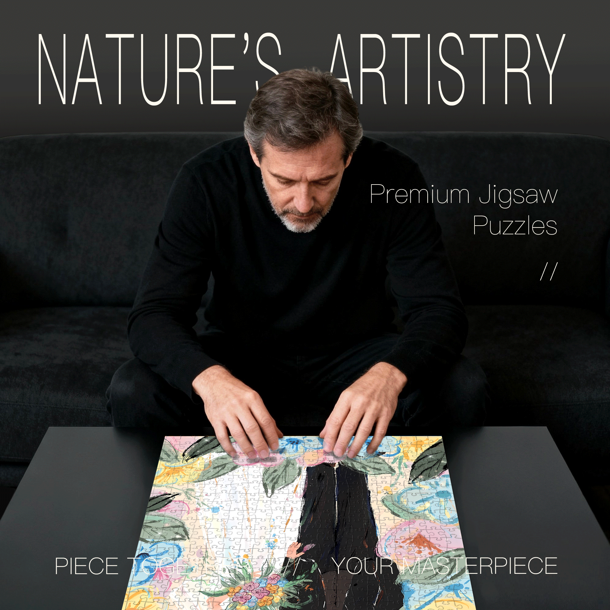 Thank You For Your Invitation 2 500pcs/1000pcs Jigsaw Puzzle, Scratch-Resistant, Interactive Family Game & Brain-Boosting DIY Decor, Perfect for Halloween, Christmas & New Year Gifts, Family Puzzle Game