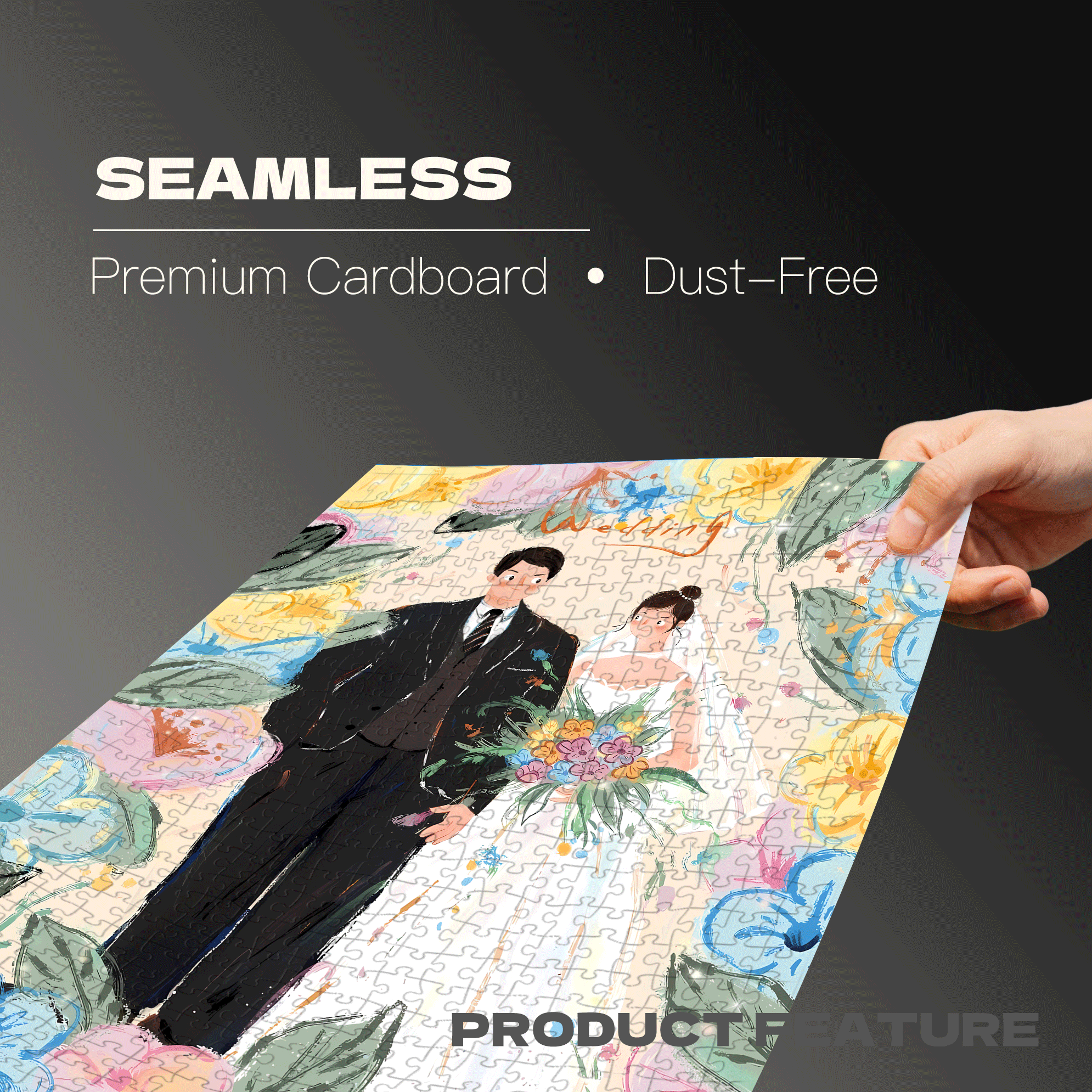 Thank You For Your Invitation 2 500pcs/1000pcs Jigsaw Puzzle, Scratch-Resistant, Interactive Family Game & Brain-Boosting DIY Decor, Perfect for Halloween, Christmas & New Year Gifts, Family Puzzle Game