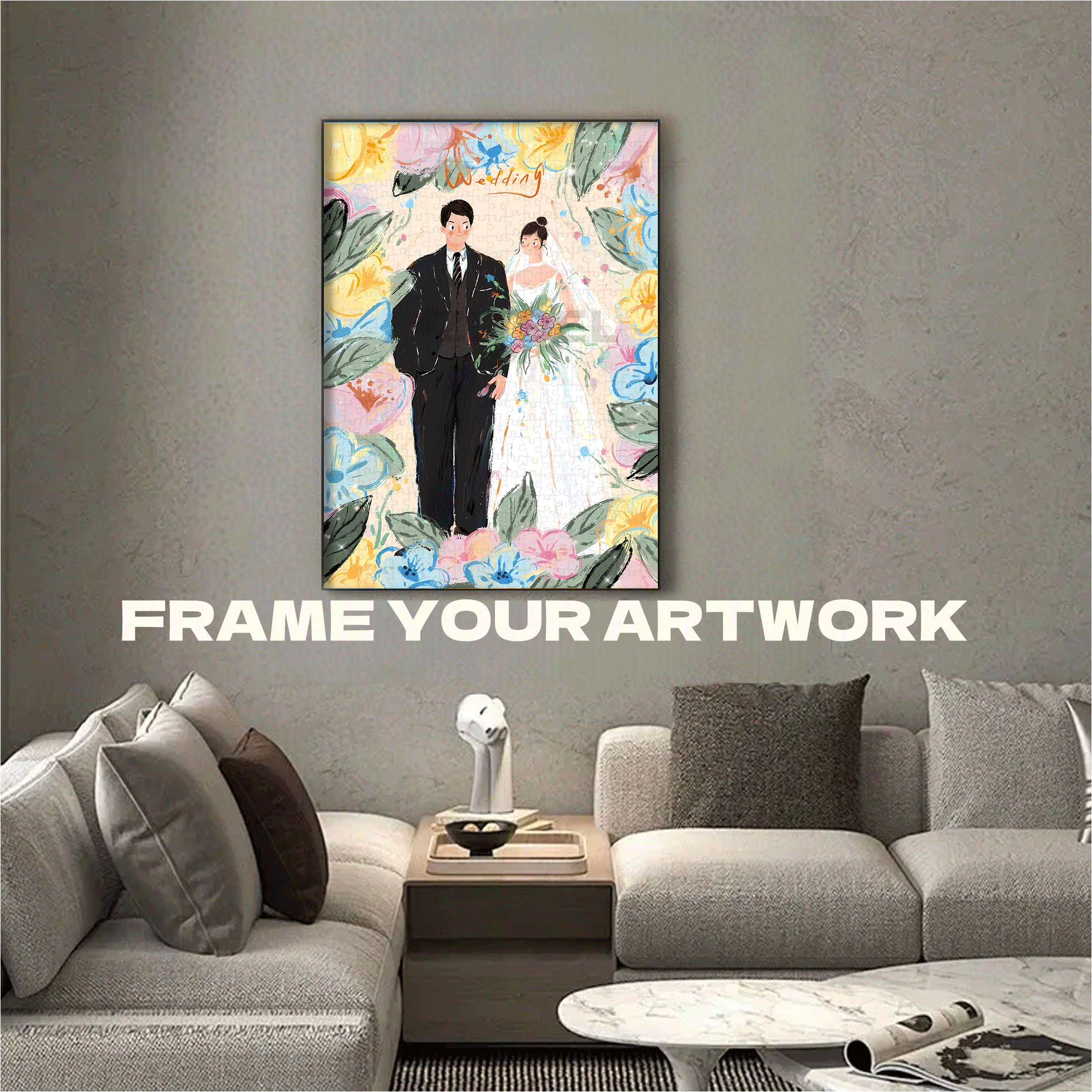 Thank You For Your Invitation 2 500pcs/1000pcs Jigsaw Puzzle, Scratch-Resistant, Interactive Family Game & Brain-Boosting DIY Decor, Perfect for Halloween, Christmas & New Year Gifts, Family Puzzle Game