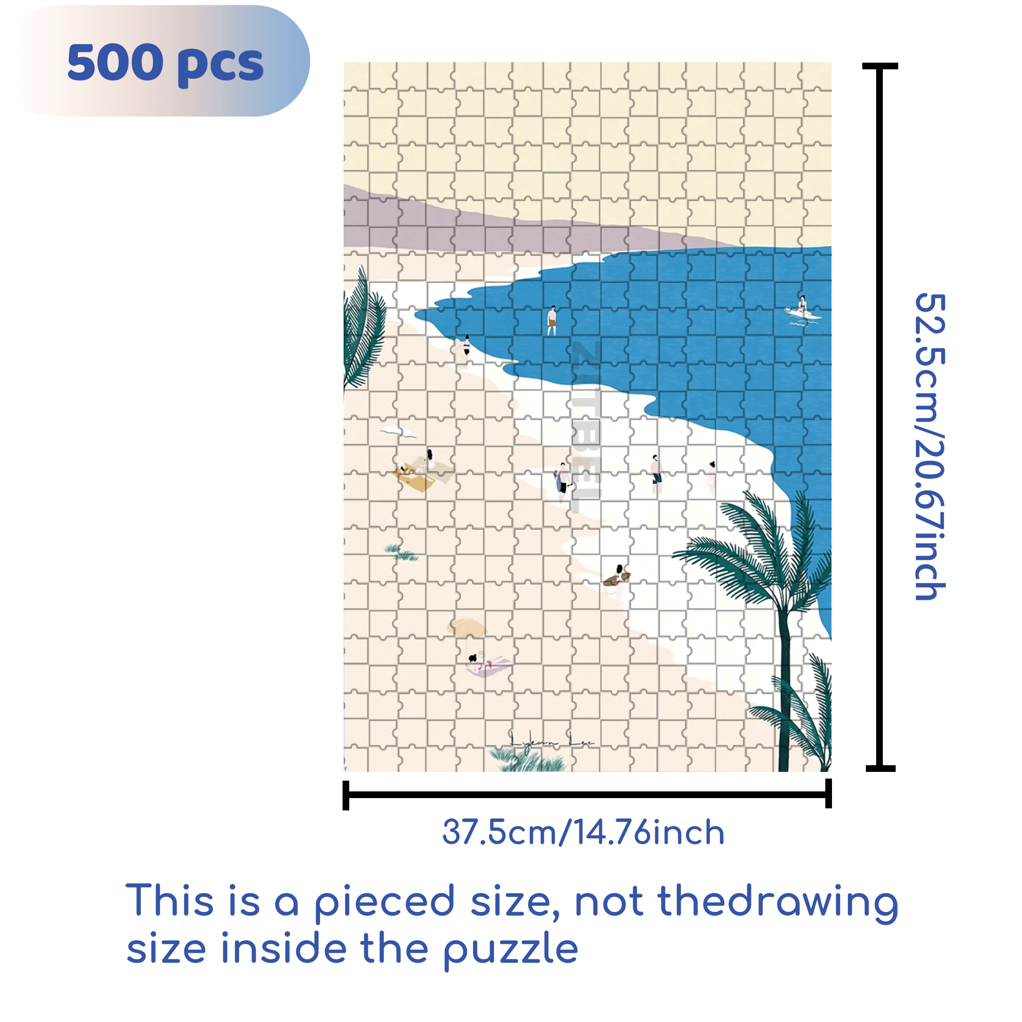 Beach 500pcs/1000pcs Jigsaw Puzzle, Scratch-Resistant, Interactive Family Game & Brain-Boosting DIY Decor, Perfect for Halloween, Christmas & New Year Gifts, Family Puzzle Game