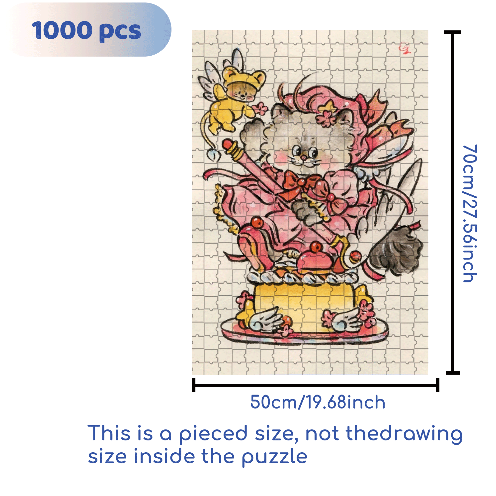 Birthday Stage 500pcs/1000pcs Jigsaw Puzzle, Scratch-Resistant, Interactive Family Game & Brain-Boosting DIY Decor, Perfect for Halloween, Christmas & New Year Gifts, Family Puzzle Game