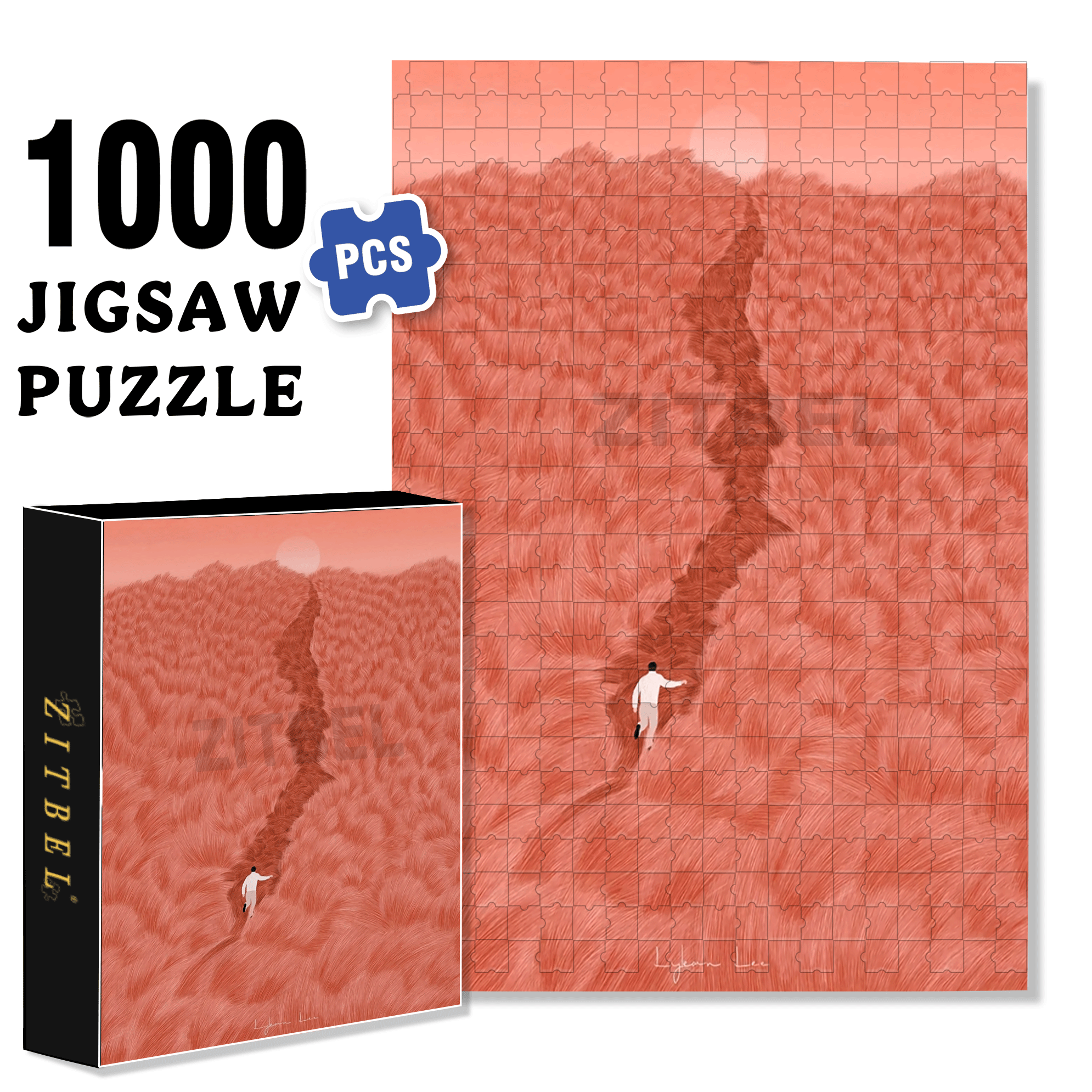 Burning Dream 500pcs/1000pcs Jigsaw Puzzle, Scratch-Resistant, Interactive Family Game & Brain-Boosting DIY Decor, Perfect for Halloween, Christmas & New Year Gifts, Family Puzzle Game