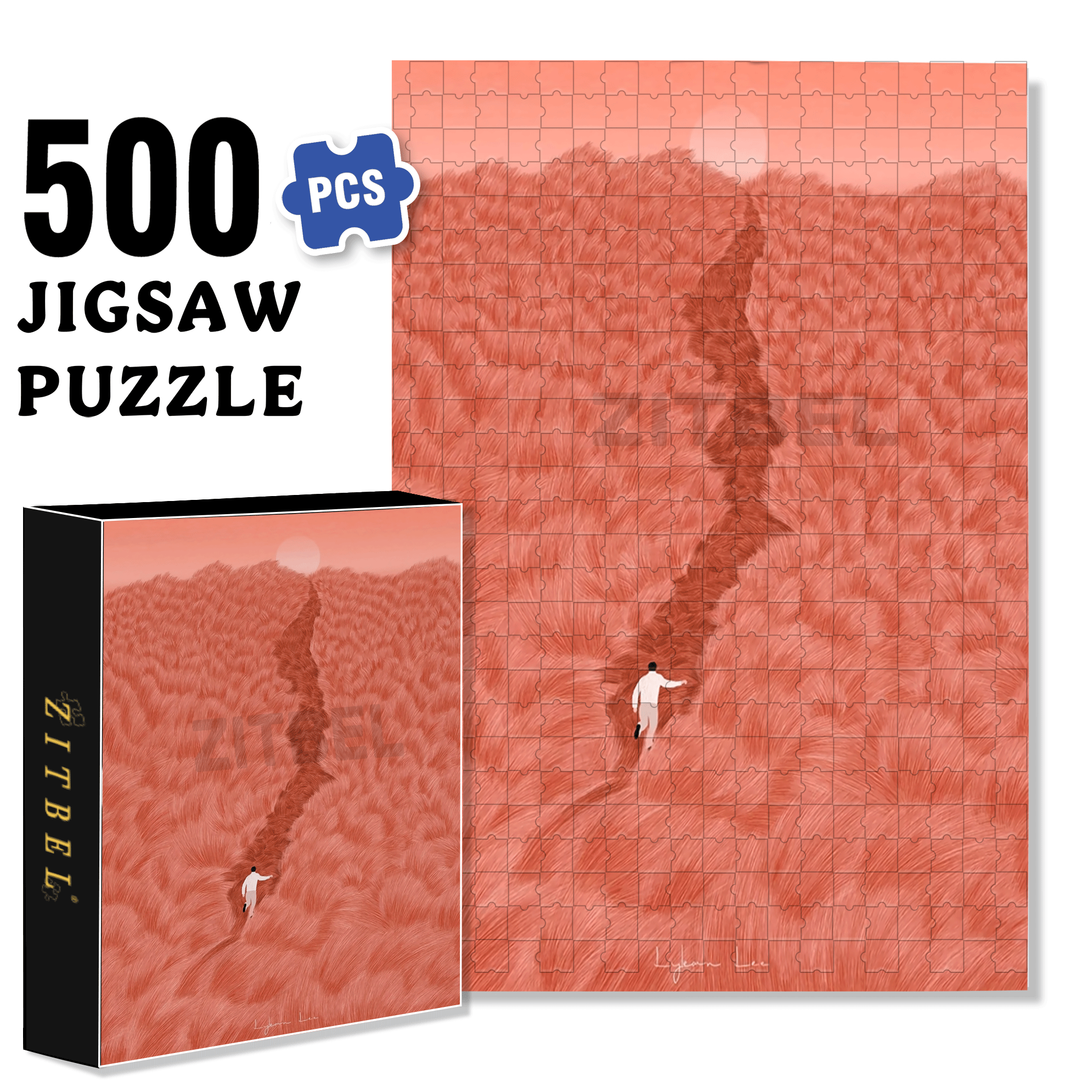 Burning Dream 500pcs/1000pcs Jigsaw Puzzle, Scratch-Resistant, Interactive Family Game & Brain-Boosting DIY Decor, Perfect for Halloween, Christmas & New Year Gifts, Family Puzzle Game