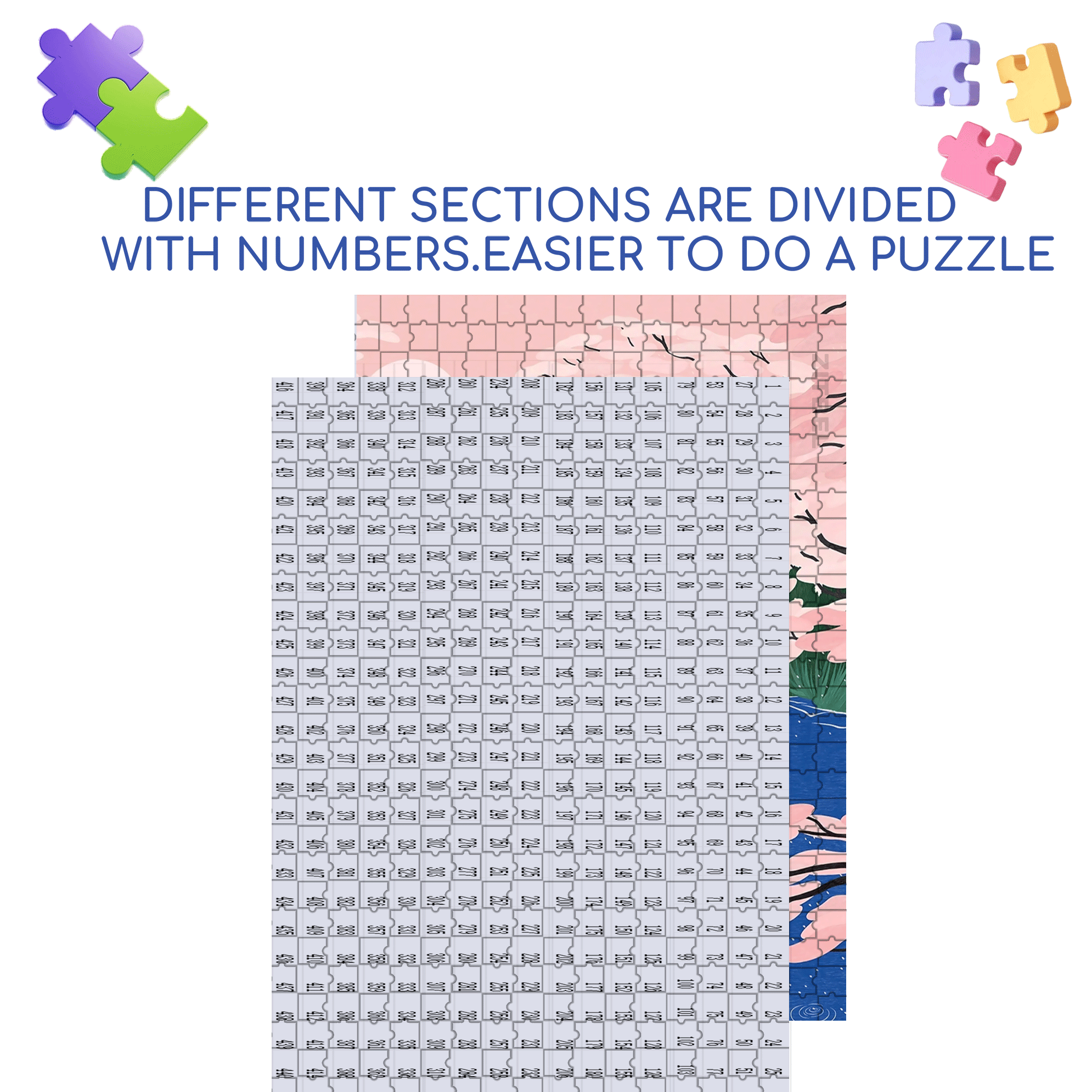 Cherry Blossom 500pcs/1000pcs Jigsaw Puzzle, Scratch-Resistant, Interactive Family Game & Brain-Boosting DIY Decor, Perfect for Halloween, Christmas & New Year Gifts, Family Puzzle Game