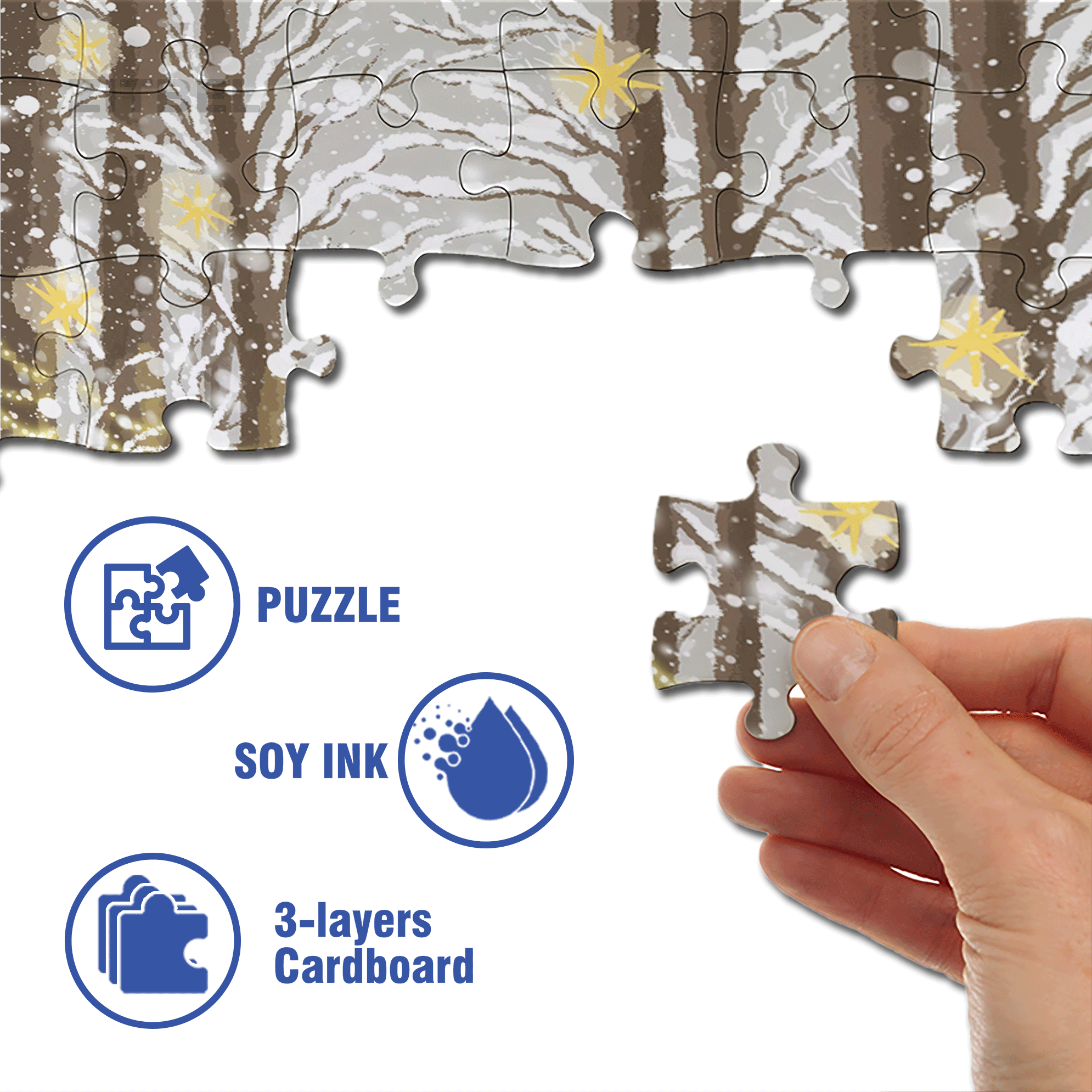 Christmas In The Forest 500pcs/1000pcs Jigsaw Puzzle, Scratch-Resistant, Interactive Family Game & Brain-Boosting DIY Decor, Perfect for Halloween, Christmas & New Year Gifts, Family Puzzle Game