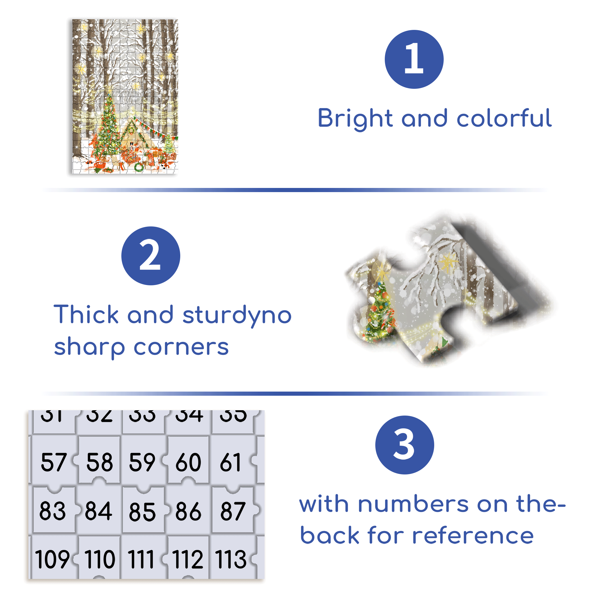 Christmas In The Forest 500pcs/1000pcs Jigsaw Puzzle, Scratch-Resistant, Interactive Family Game & Brain-Boosting DIY Decor, Perfect for Halloween, Christmas & New Year Gifts, Family Puzzle Game