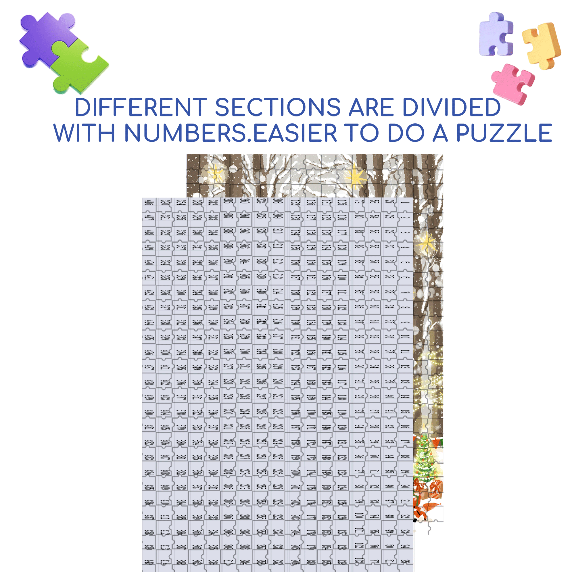 Christmas In The Forest 500pcs/1000pcs Jigsaw Puzzle, Scratch-Resistant, Interactive Family Game & Brain-Boosting DIY Decor, Perfect for Halloween, Christmas & New Year Gifts, Family Puzzle Game