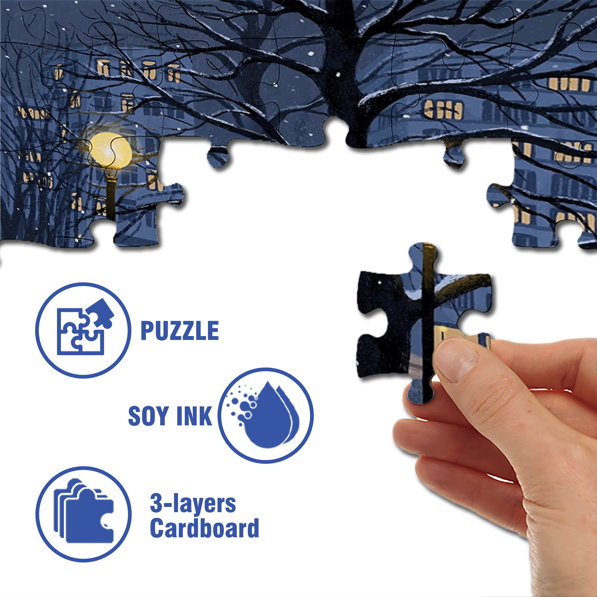 December 500pcs/1000pcs Jigsaw Puzzle, Scratch-Resistant, Interactive Family Game & Brain-Boosting DIY Decor, Perfect for Halloween, Christmas & New Year Gifts, Family Puzzle Game