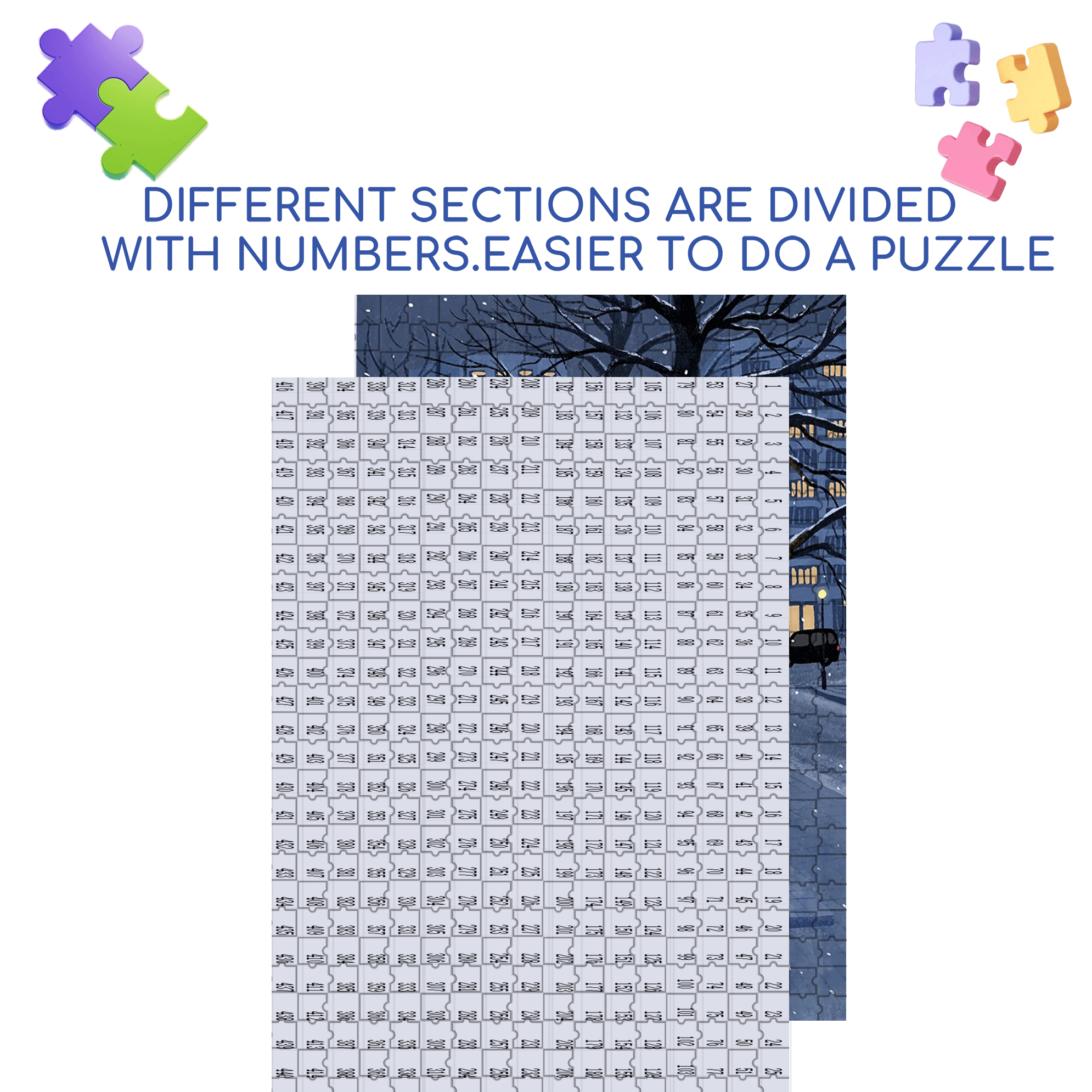 December 500pcs/1000pcs Jigsaw Puzzle, Scratch-Resistant, Interactive Family Game & Brain-Boosting DIY Decor, Perfect for Halloween, Christmas & New Year Gifts, Family Puzzle Game