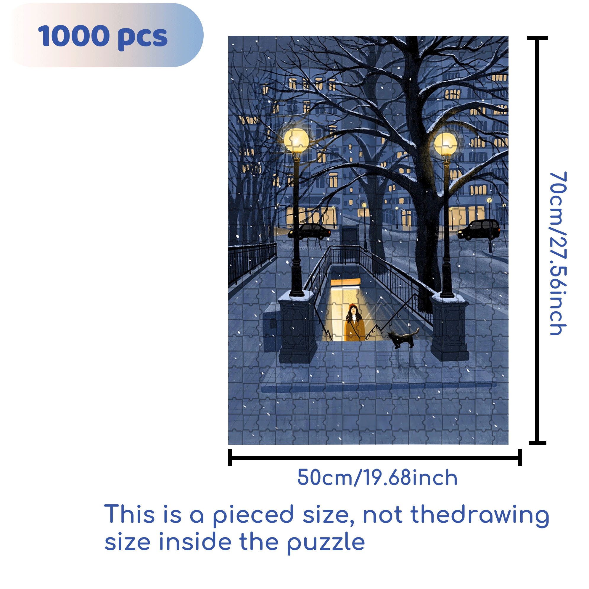December 500pcs/1000pcs Jigsaw Puzzle, Scratch-Resistant, Interactive Family Game & Brain-Boosting DIY Decor, Perfect for Halloween, Christmas & New Year Gifts, Family Puzzle Game