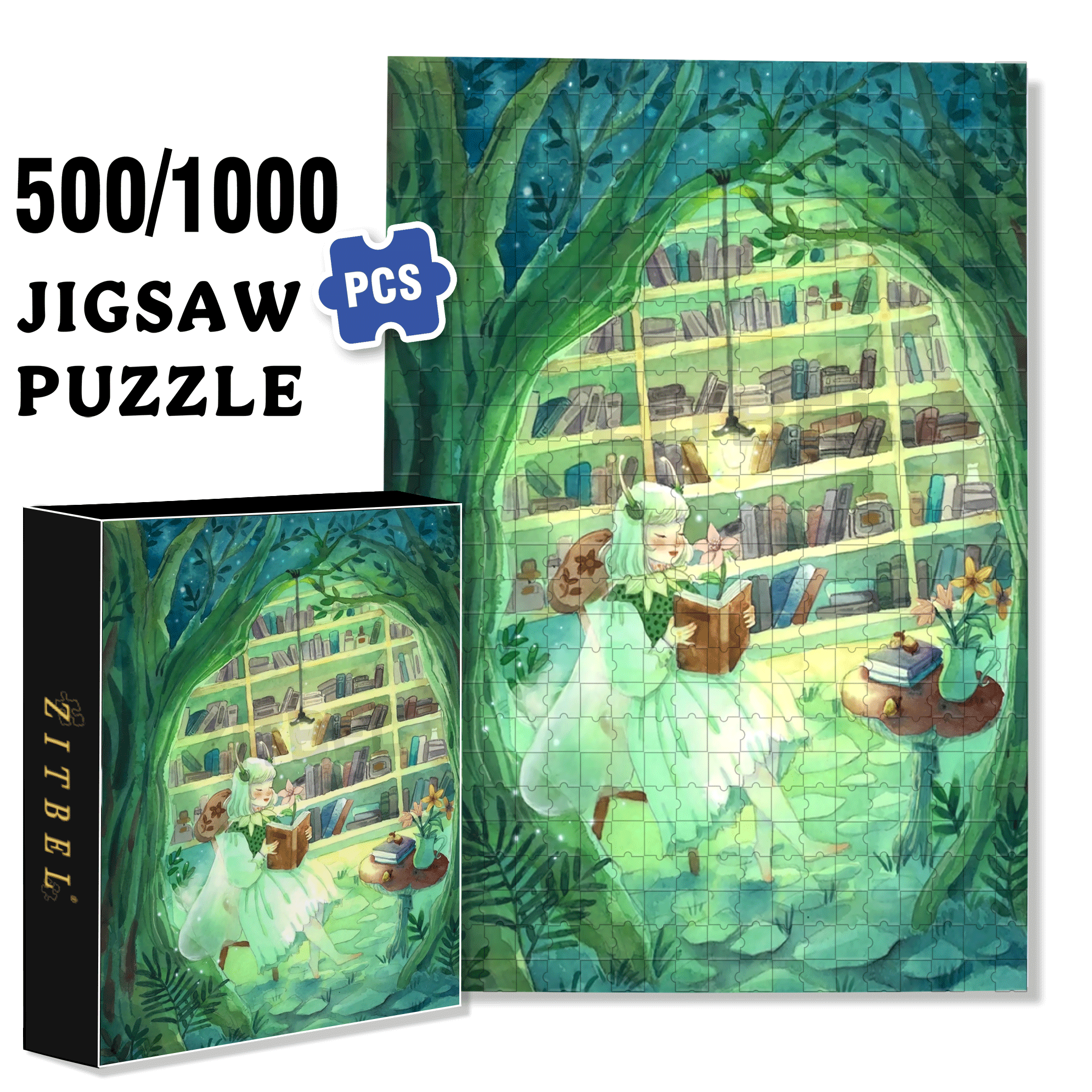Flower Forest 500pcs/1000pcs Jigsaw Puzzle, Scratch-Resistant, Interactive Family Game & Brain-Boosting DIY Decor, Perfect for Halloween, Christmas & New Year Gifts, Family Puzzle Game