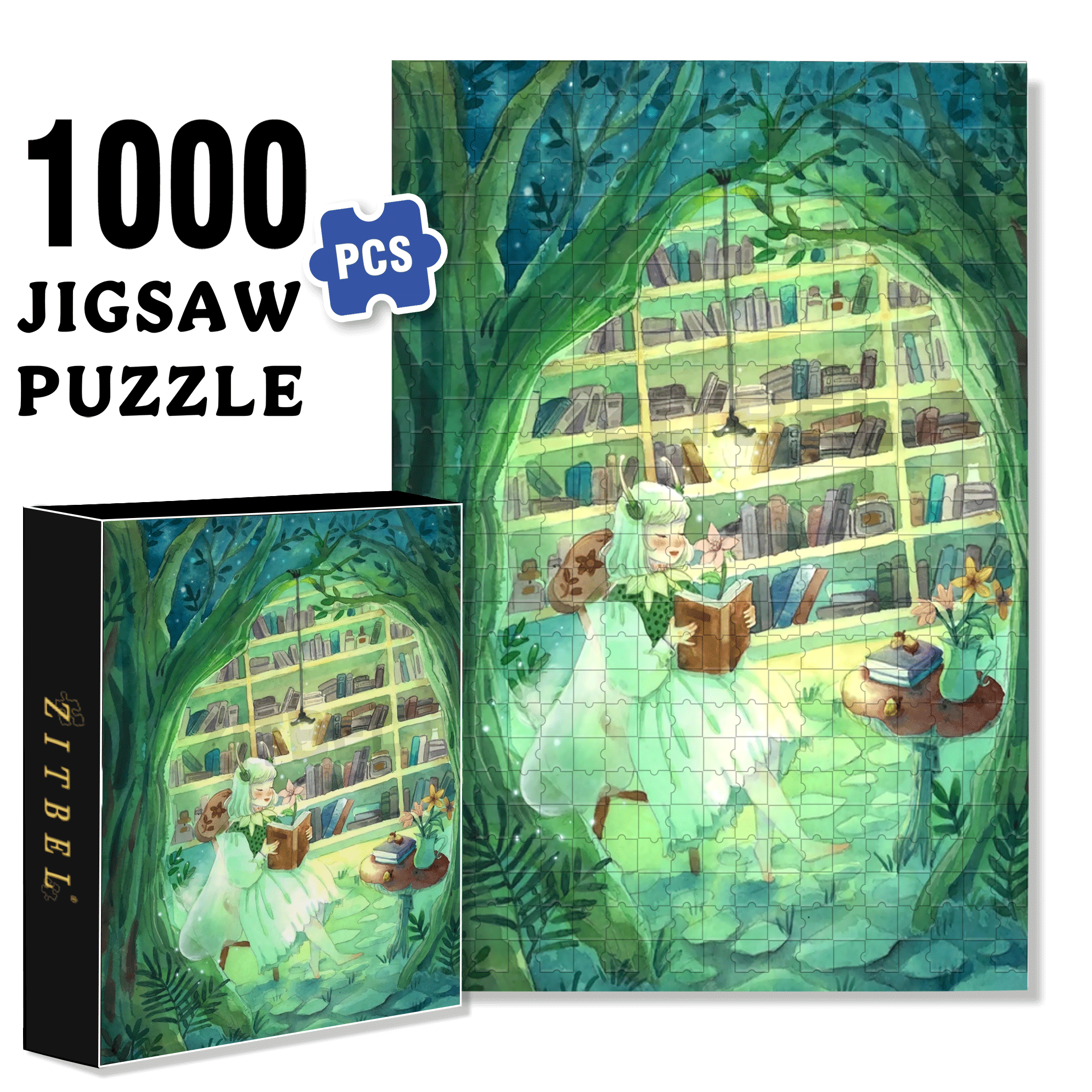 Flower Forest 500pcs/1000pcs Jigsaw Puzzle, Scratch-Resistant, Interactive Family Game & Brain-Boosting DIY Decor, Perfect for Halloween, Christmas & New Year Gifts, Family Puzzle Game