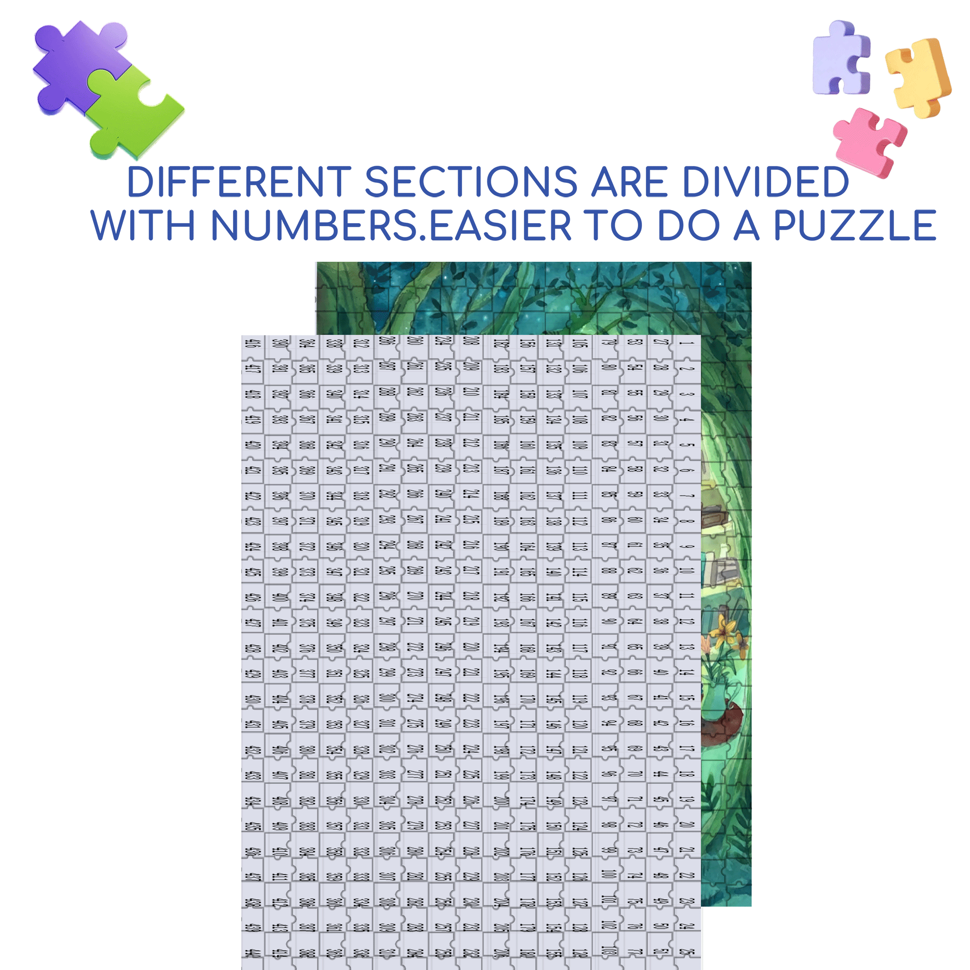 Flower Forest 500pcs/1000pcs Jigsaw Puzzle, Scratch-Resistant, Interactive Family Game & Brain-Boosting DIY Decor, Perfect for Halloween, Christmas & New Year Gifts, Family Puzzle Game