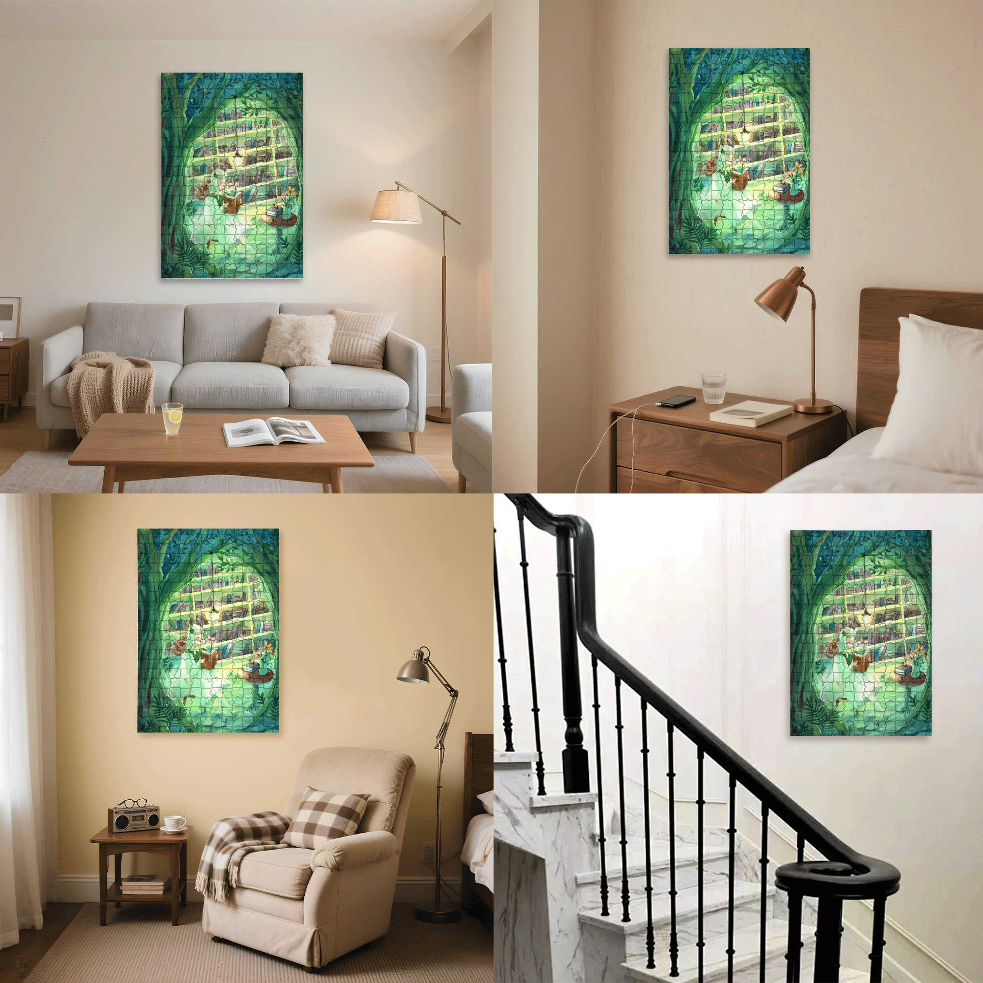 Flower Forest 500pcs/1000pcs Jigsaw Puzzle, Scratch-Resistant, Interactive Family Game & Brain-Boosting DIY Decor, Perfect for Halloween, Christmas & New Year Gifts, Family Puzzle Game