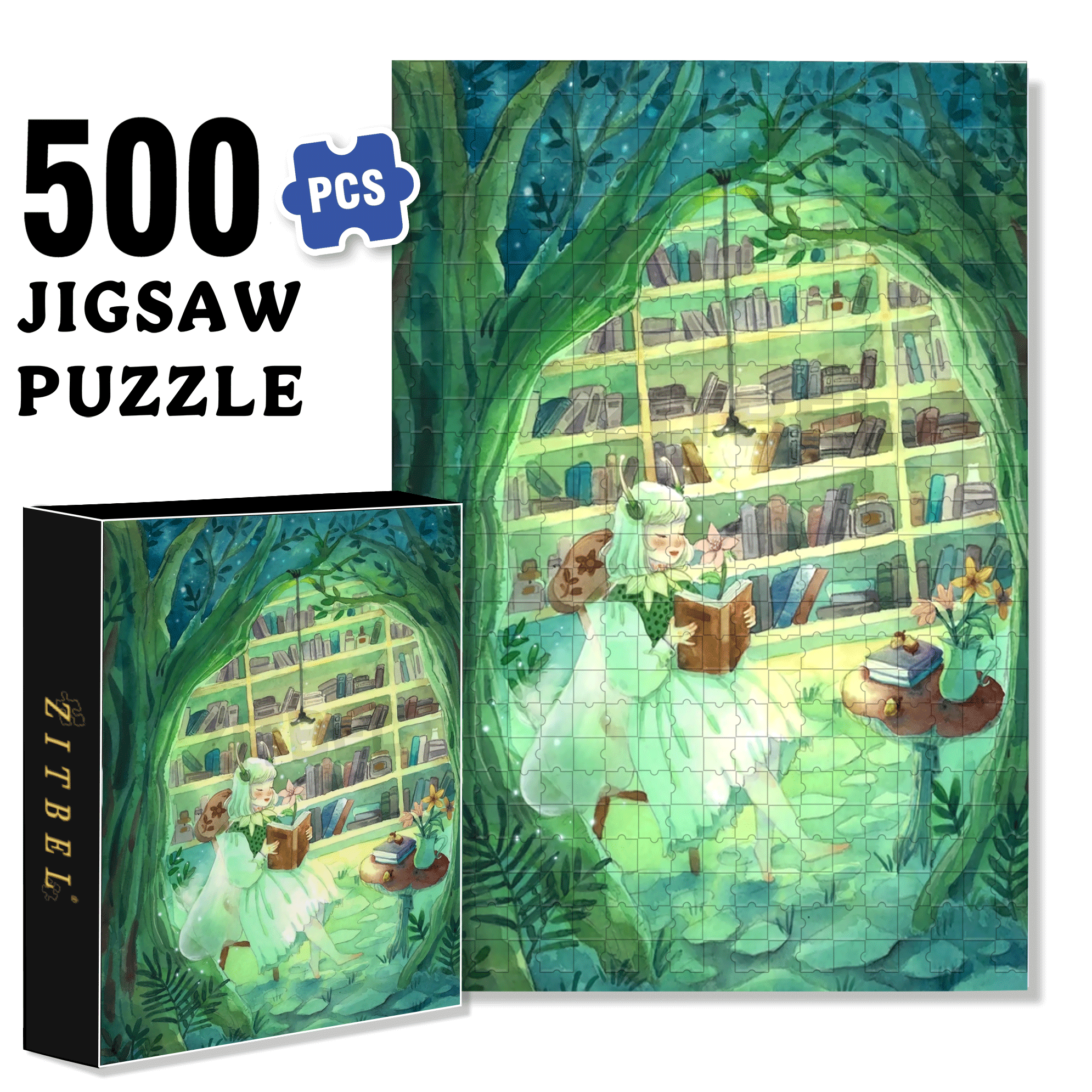 Flower Forest 500pcs/1000pcs Jigsaw Puzzle, Scratch-Resistant, Interactive Family Game & Brain-Boosting DIY Decor, Perfect for Halloween, Christmas & New Year Gifts, Family Puzzle Game