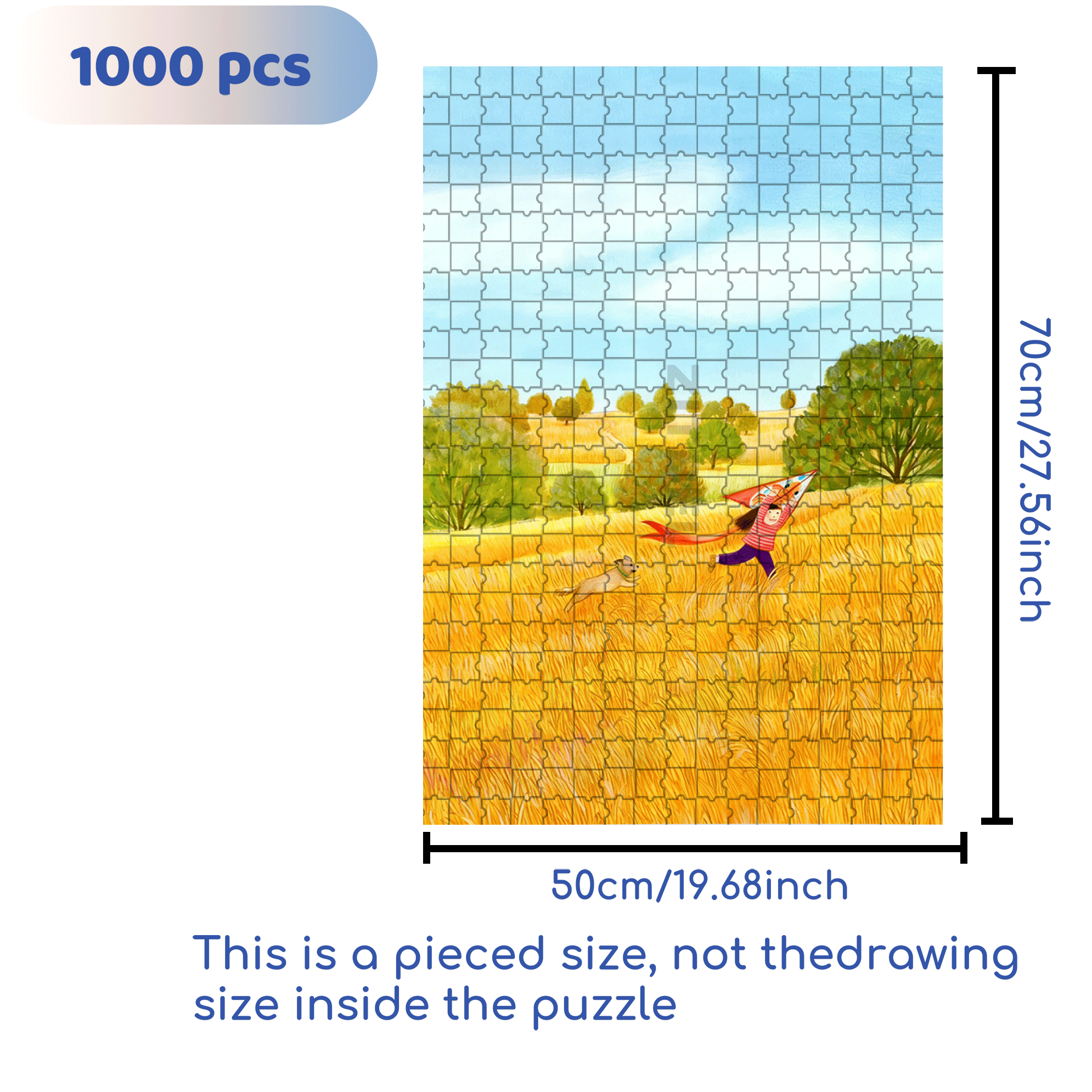Flying 500pcs/1000pcs Jigsaw Puzzle, Scratch-Resistant, Interactive Family Game & Brain-Boosting DIY Decor, Perfect for Halloween, Christmas & New Year Gifts, Family Puzzle Game