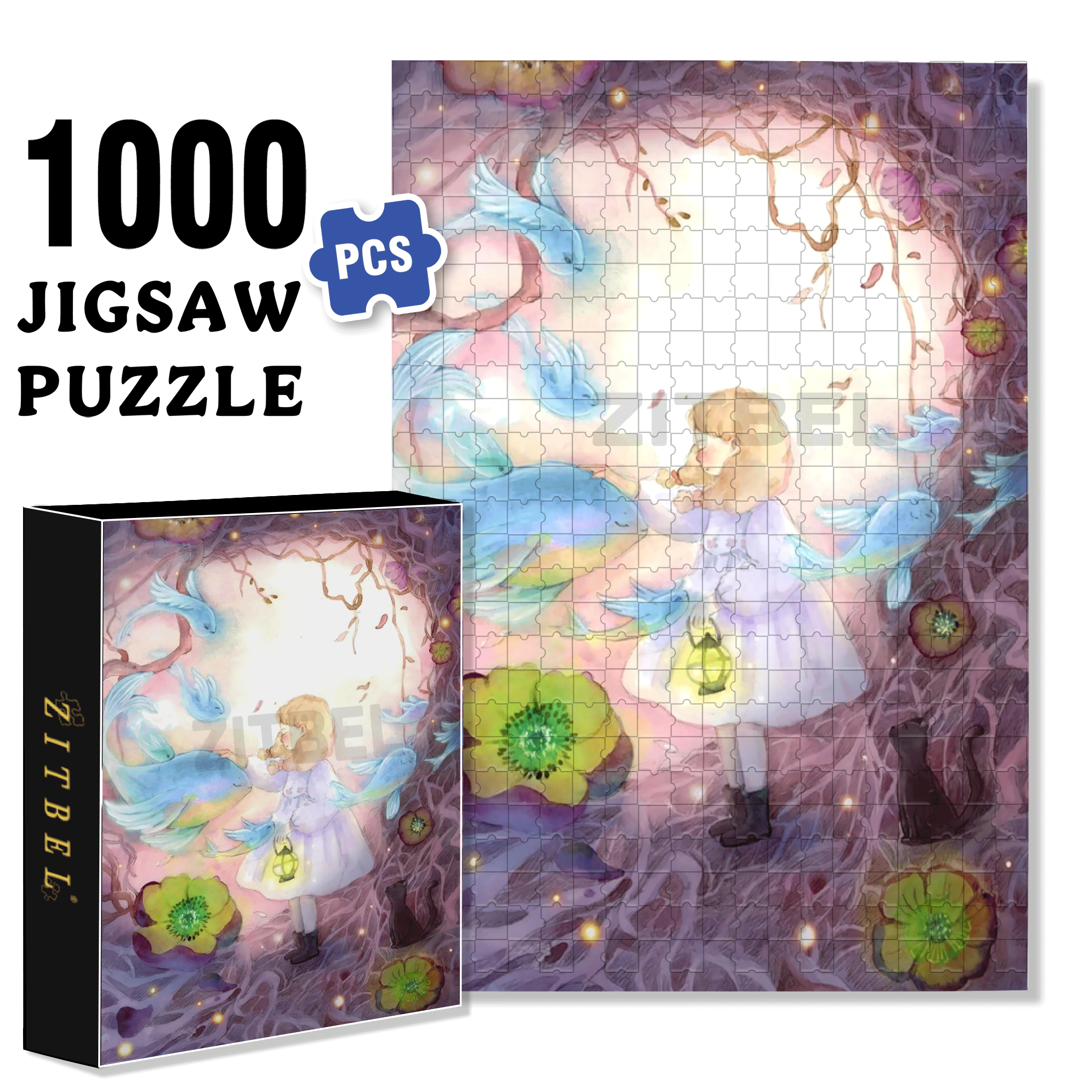 Gentle Touch 500pcs/1000pcs Jigsaw Puzzle, Scratch-Resistant, Interactive Family Game & Brain-Boosting DIY Decor, Perfect for Halloween, Christmas & New Year Gifts, Family Puzzle Game