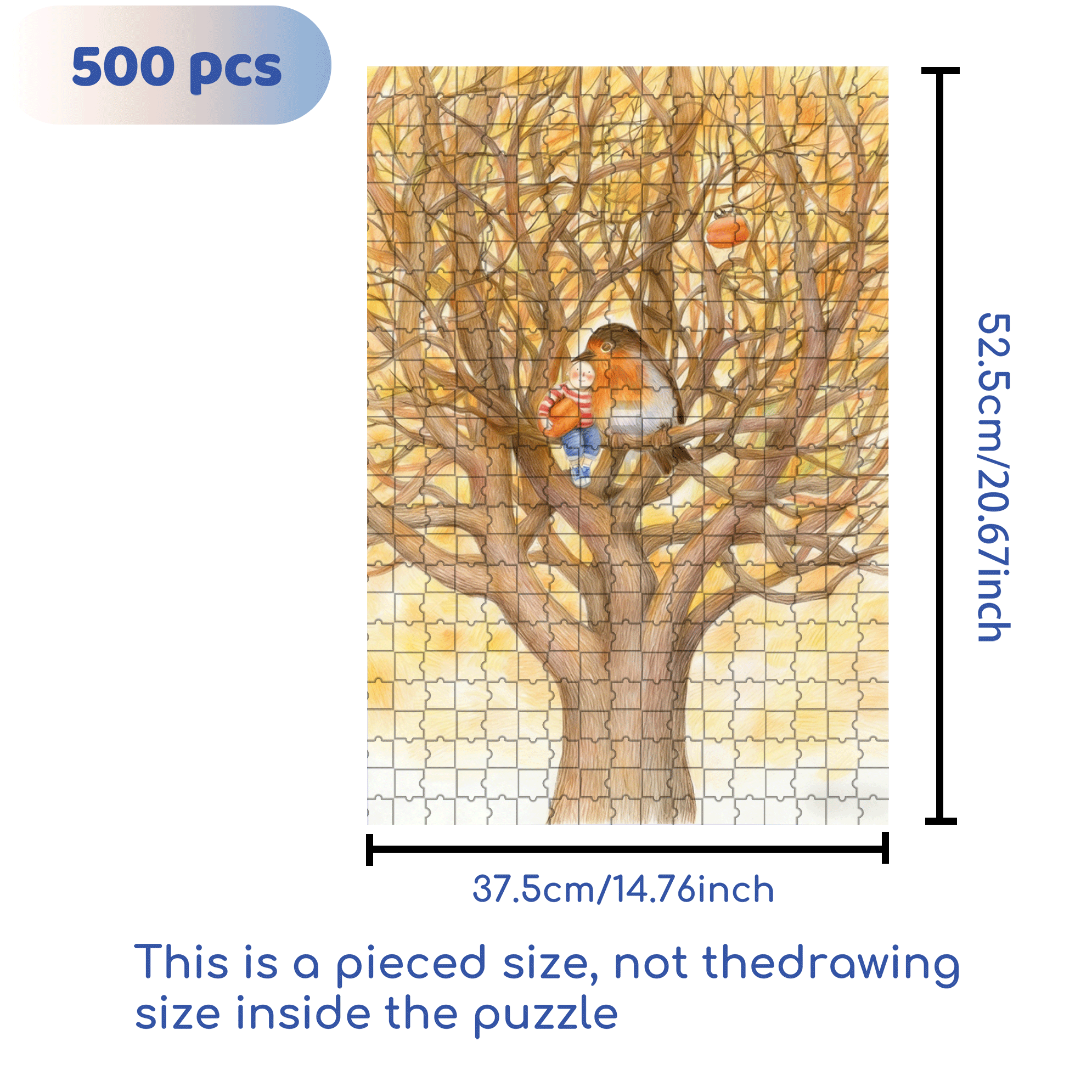 Gentle Winter 500pcs/1000pcs Jigsaw Puzzle, Scratch-Resistant, Interactive Family Game & Brain-Boosting DIY Decor, Perfect for Halloween, Christmas & New Year Gifts, Family Puzzle Game