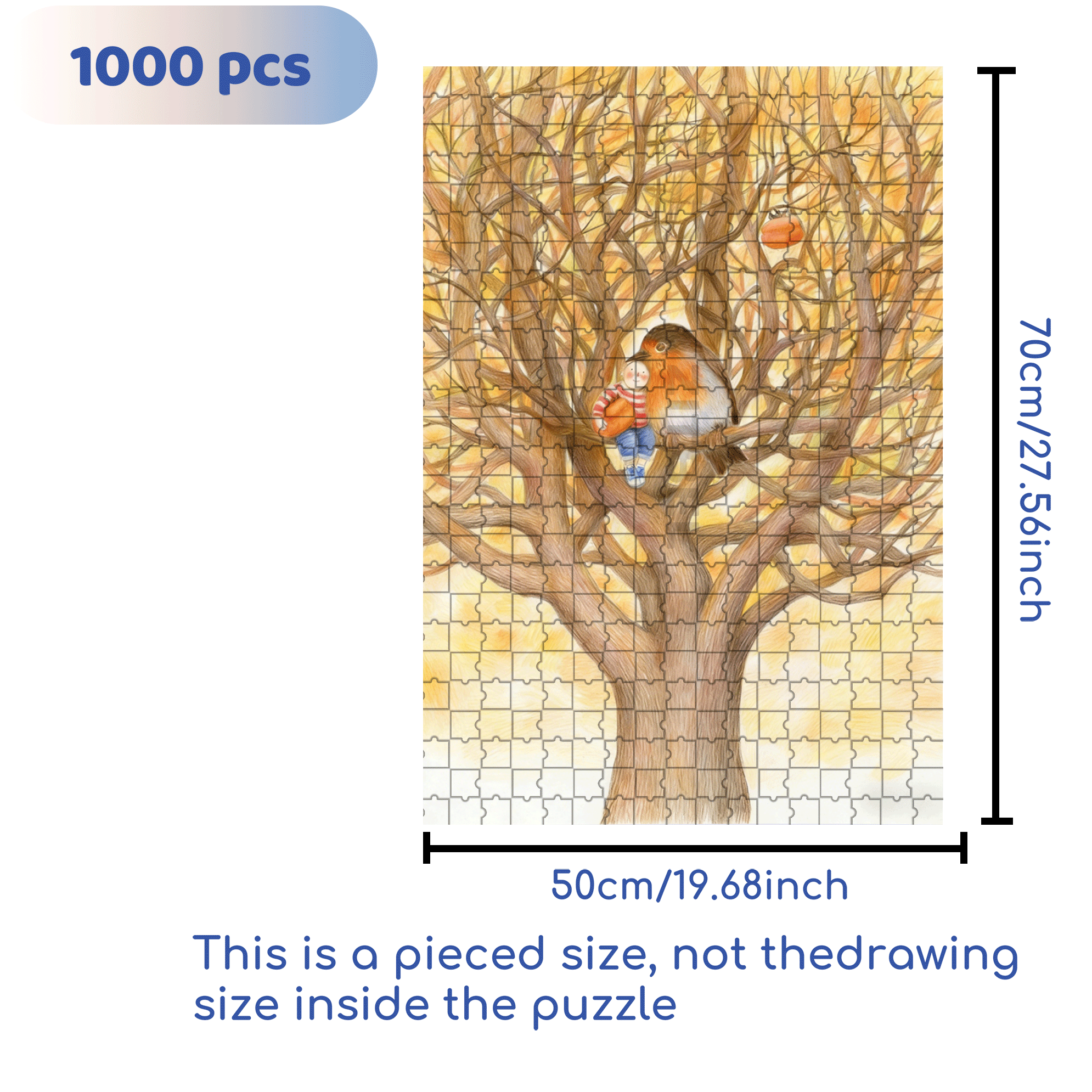 Gentle Winter 500pcs/1000pcs Jigsaw Puzzle, Scratch-Resistant, Interactive Family Game & Brain-Boosting DIY Decor, Perfect for Halloween, Christmas & New Year Gifts, Family Puzzle Game