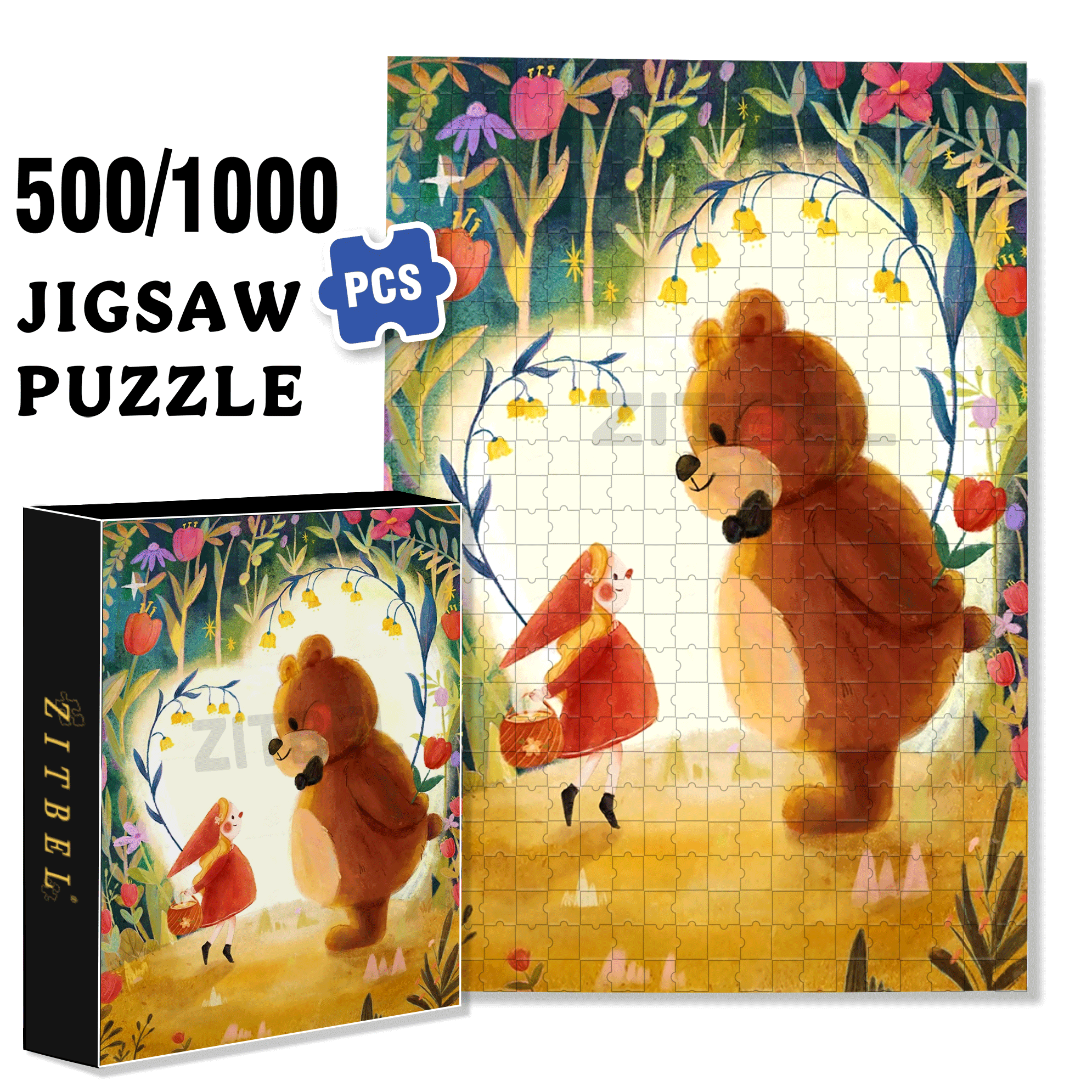 Give Up Your Heart 500pcs/1000pcs Jigsaw Puzzle, Scratch-Resistant, Interactive Family Game & Brain-Boosting DIY Decor, Perfect for Halloween, Christmas & New Year Gifts, Family Puzzle Game