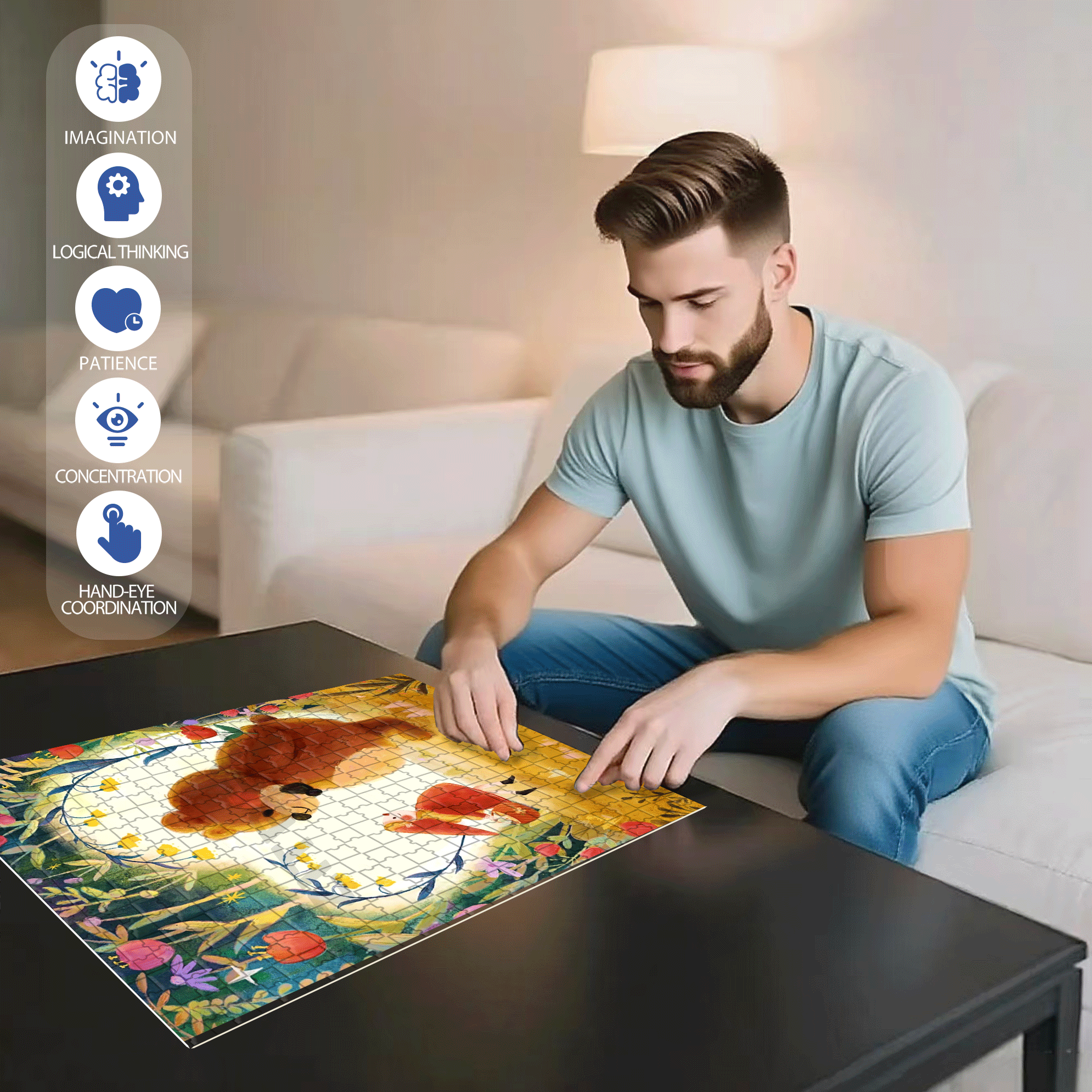 Give Up Your Heart 500pcs/1000pcs Jigsaw Puzzle, Scratch-Resistant, Interactive Family Game & Brain-Boosting DIY Decor, Perfect for Halloween, Christmas & New Year Gifts, Family Puzzle Game