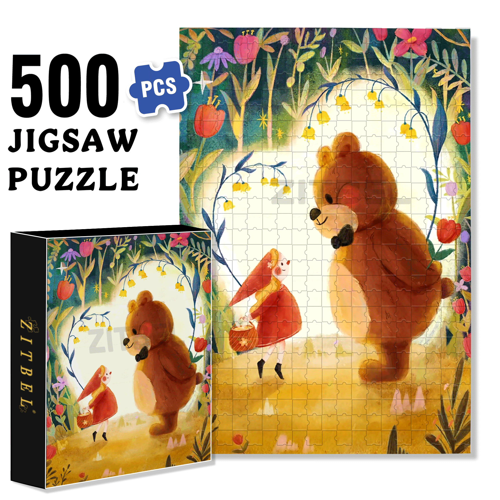 Give Up Your Heart 500pcs/1000pcs Jigsaw Puzzle, Scratch-Resistant, Interactive Family Game & Brain-Boosting DIY Decor, Perfect for Halloween, Christmas & New Year Gifts, Family Puzzle Game