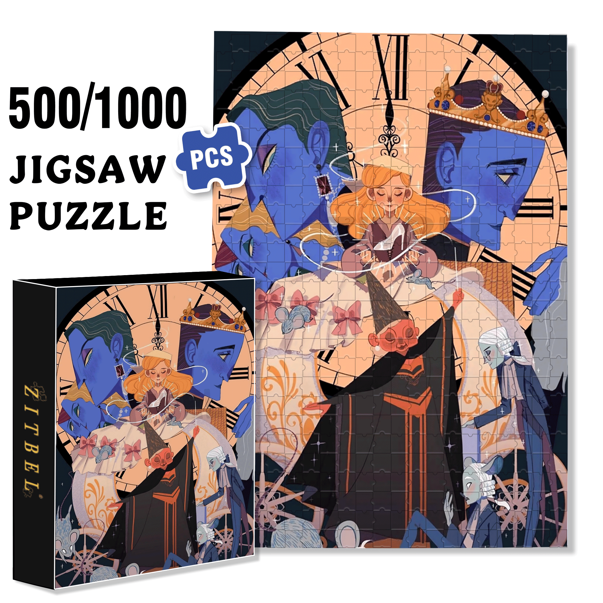 Glass Slipper 500pcs/1000pcs Jigsaw Puzzle, Scratch-Resistant, Interactive Family Game & Brain-Boosting DIY Decor, Perfect for Halloween, Christmas & New Year Gifts, Family Puzzle Game