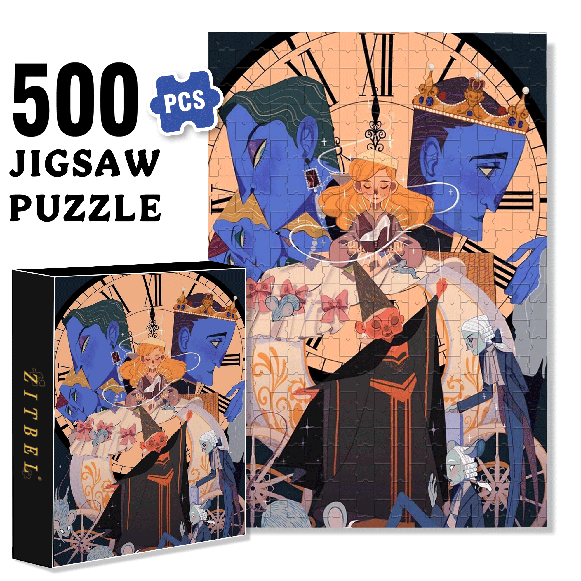 Glass Slipper 500pcs/1000pcs Jigsaw Puzzle, Scratch-Resistant, Interactive Family Game & Brain-Boosting DIY Decor, Perfect for Halloween, Christmas & New Year Gifts, Family Puzzle Game