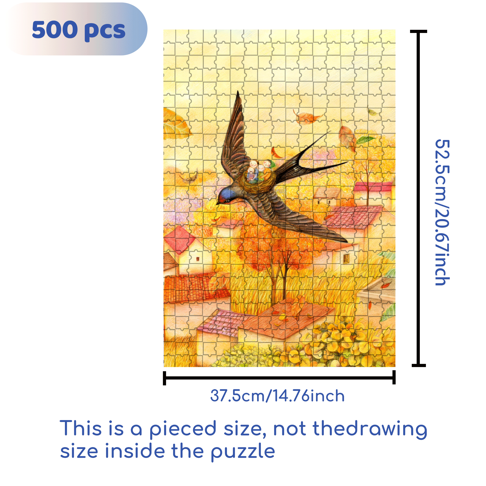 Go Home For The Spring Festival 500pcs/1000pcs Jigsaw Puzzle, Scratch-Resistant, Interactive Family Game & Brain-Boosting DIY Decor, Perfect for Halloween, Christmas & New Year Gifts, Family Puzzle Game