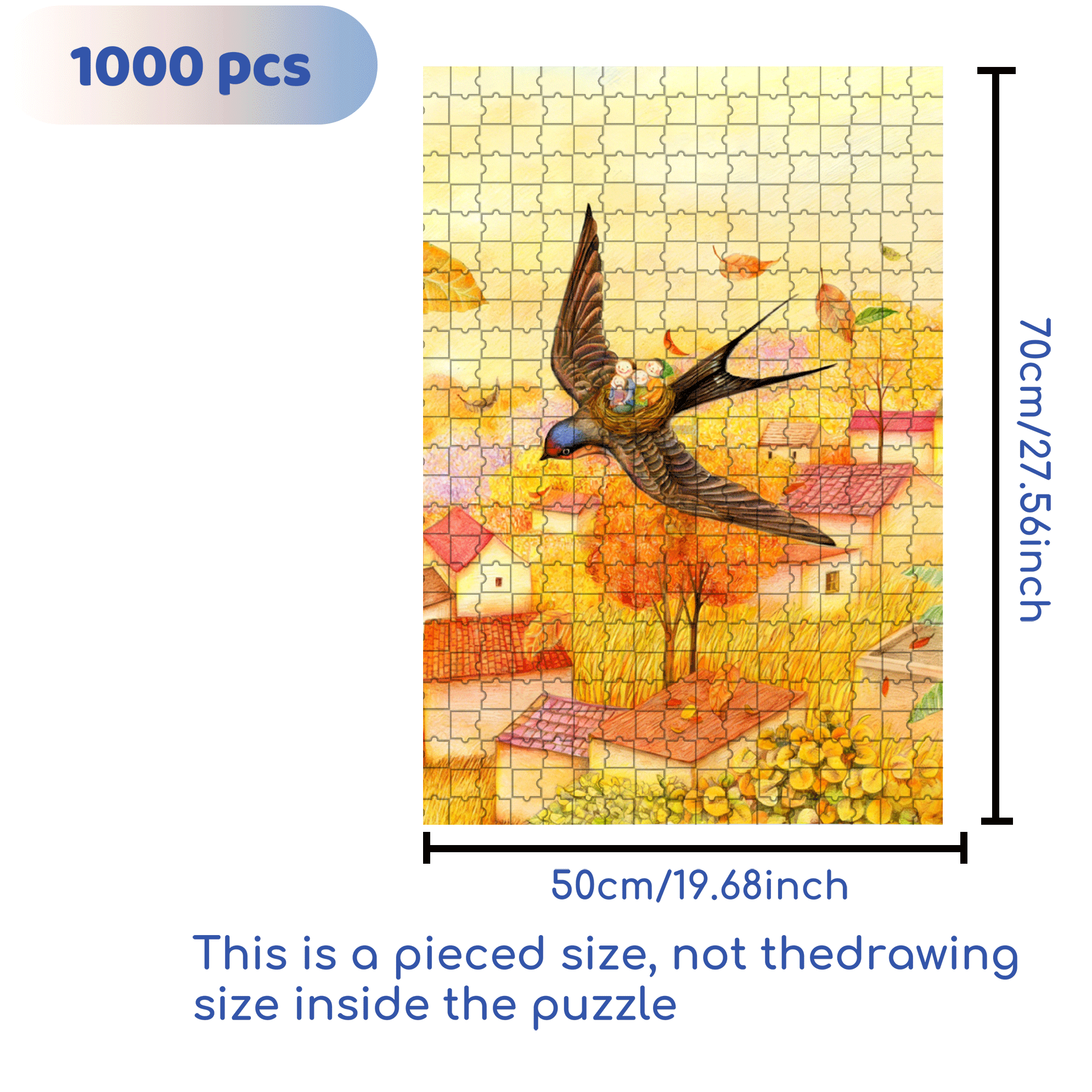 Go Home For The Spring Festival 500pcs/1000pcs Jigsaw Puzzle, Scratch-Resistant, Interactive Family Game & Brain-Boosting DIY Decor, Perfect for Halloween, Christmas & New Year Gifts, Family Puzzle Game
