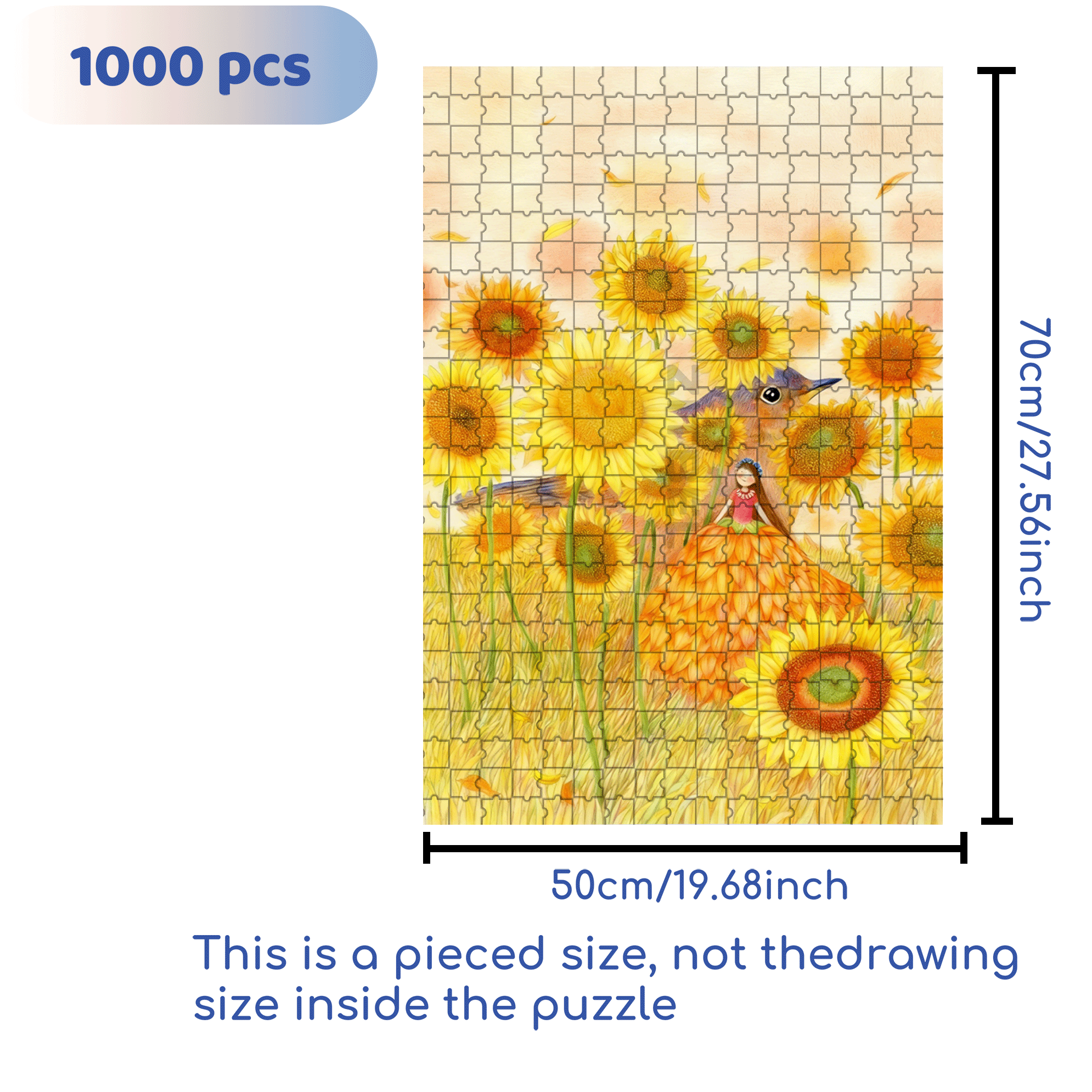 Golden Dream 500pcs/1000pcs Jigsaw Puzzle, Scratch-Resistant, Interactive Family Game & Brain-Boosting DIY Decor, Perfect for Halloween, Christmas & New Year Gifts, Family Puzzle Game