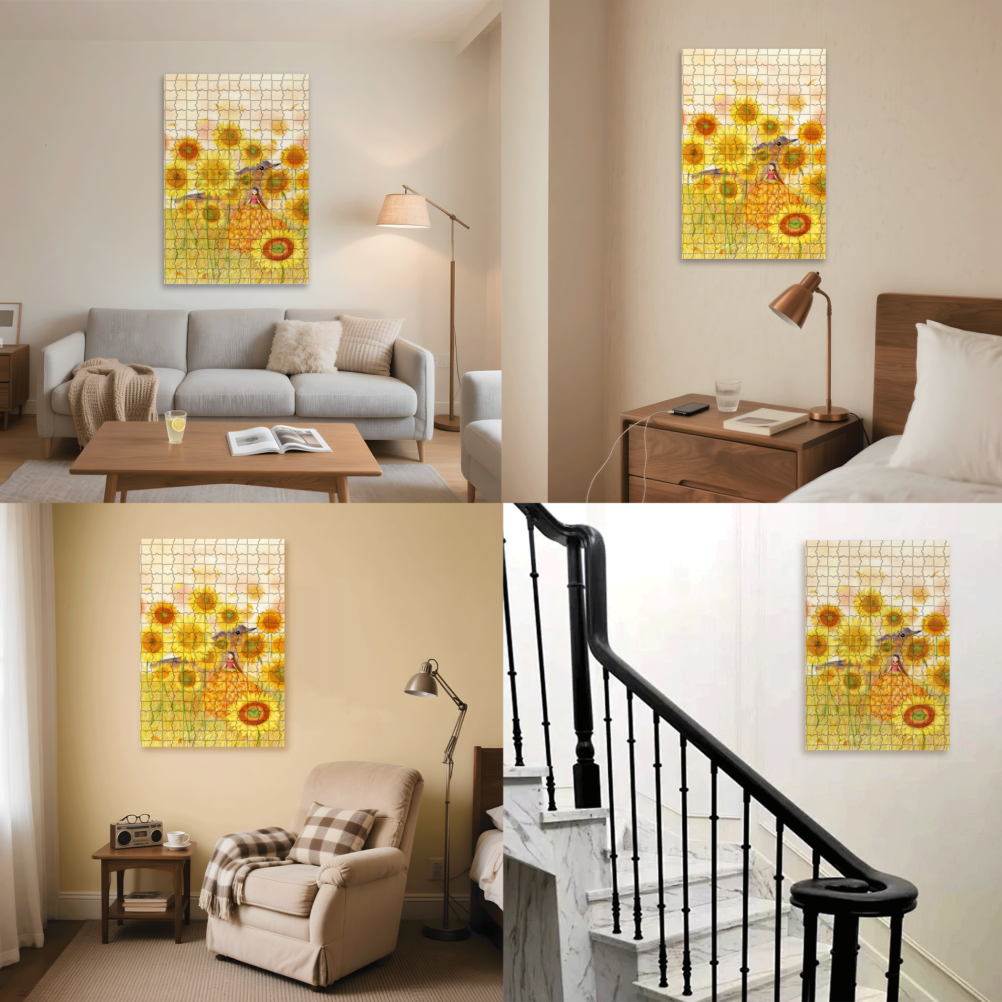 Golden Dream 500pcs/1000pcs Jigsaw Puzzle, Scratch-Resistant, Interactive Family Game & Brain-Boosting DIY Decor, Perfect for Halloween, Christmas & New Year Gifts, Family Puzzle Game