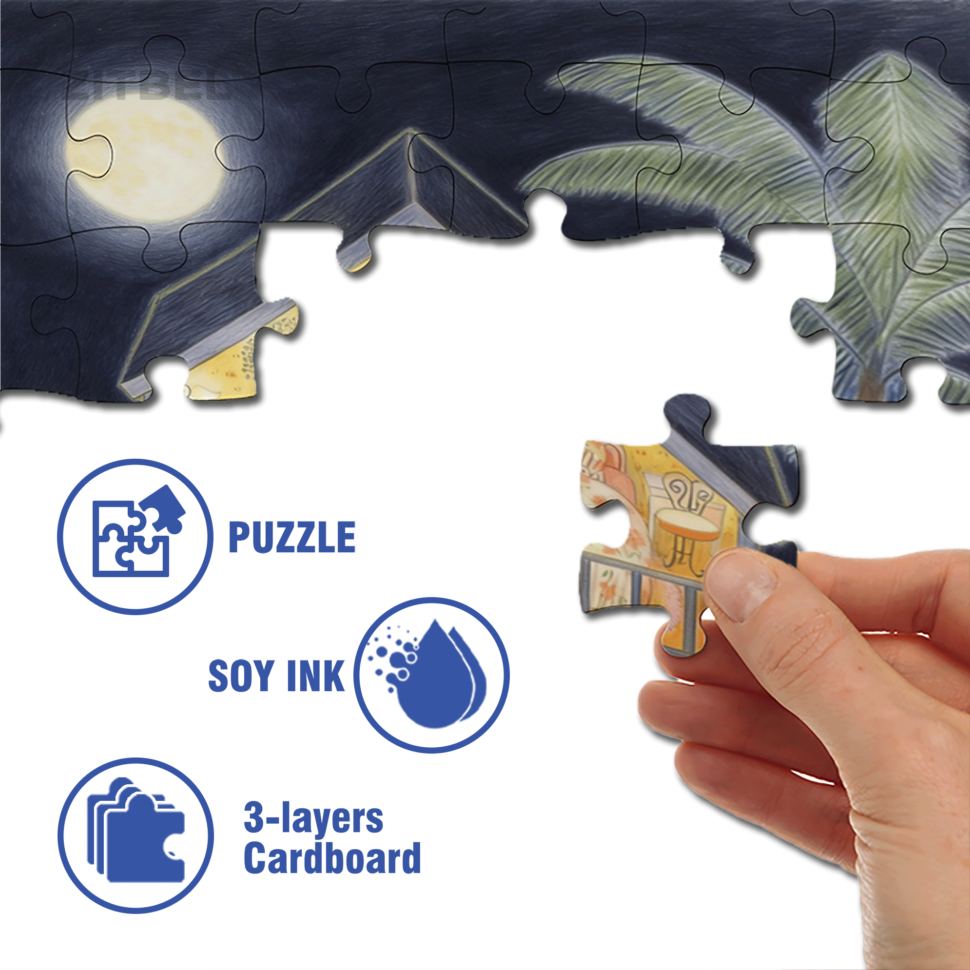 Good night, My Family 500pcs/1000pcs Jigsaw Puzzle, Scratch-Resistant, Interactive Family Game & Brain-Boosting DIY Decor, Perfect for Halloween, Christmas & New Year Gifts, Family Puzzle Game