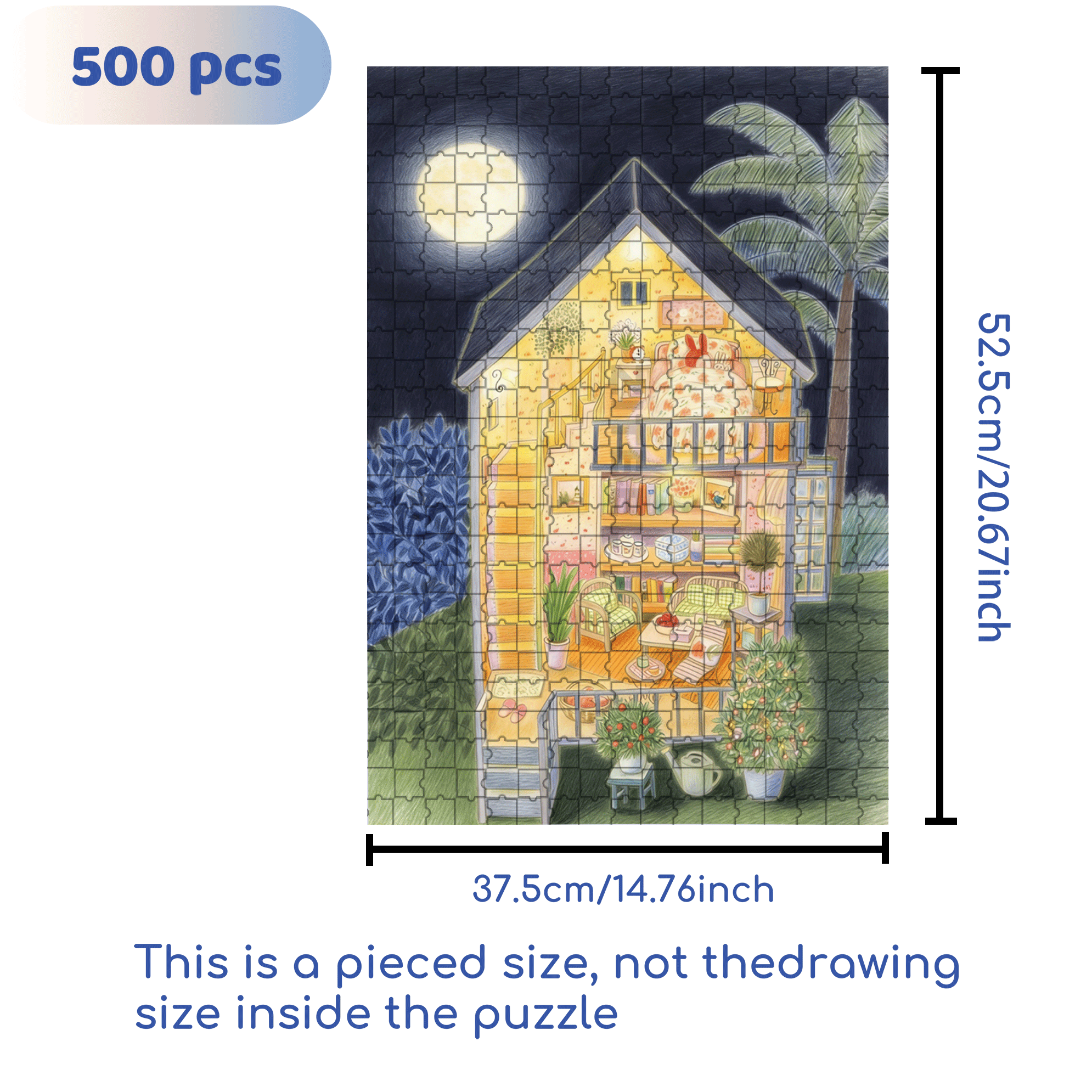 Good night, My Family 500pcs/1000pcs Jigsaw Puzzle, Scratch-Resistant, Interactive Family Game & Brain-Boosting DIY Decor, Perfect for Halloween, Christmas & New Year Gifts, Family Puzzle Game