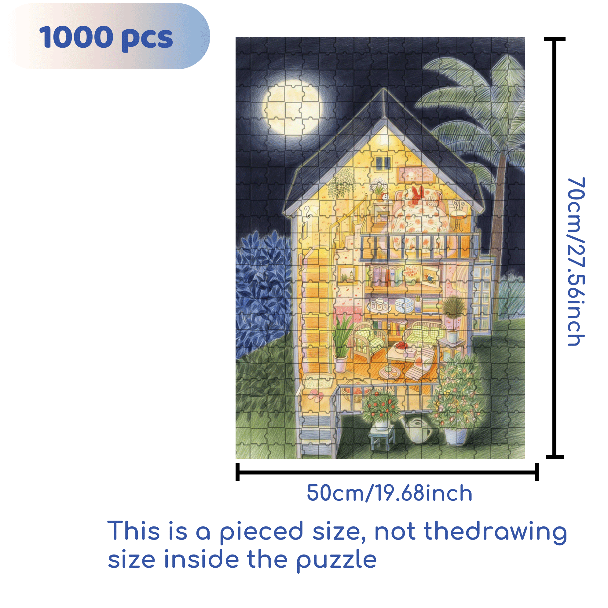 Good night, My Family 500pcs/1000pcs Jigsaw Puzzle, Scratch-Resistant, Interactive Family Game & Brain-Boosting DIY Decor, Perfect for Halloween, Christmas & New Year Gifts, Family Puzzle Game